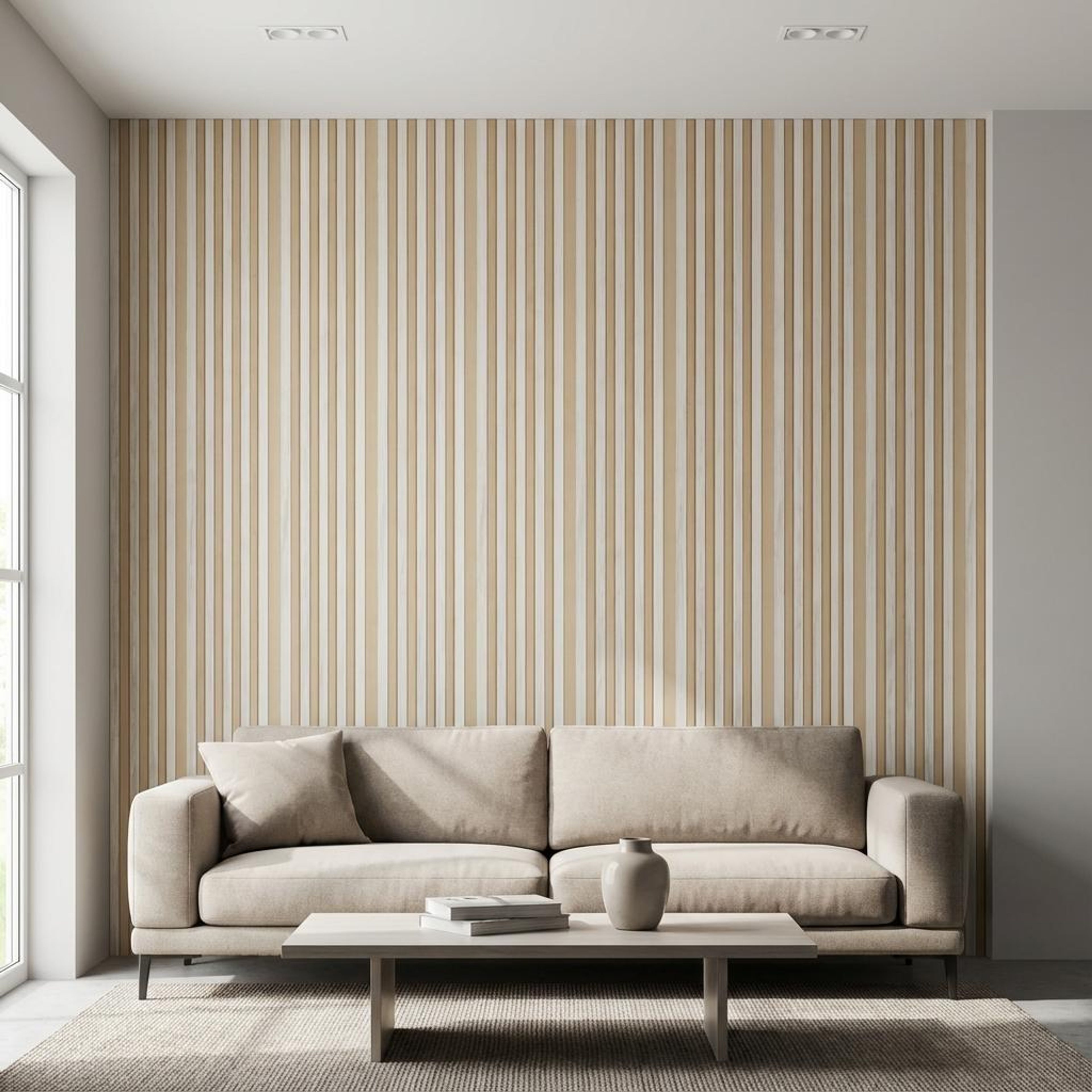 Sora Echo 404 Off-White Polystyrene Panels | 9.5 x 0.4 Ft, 12 mm