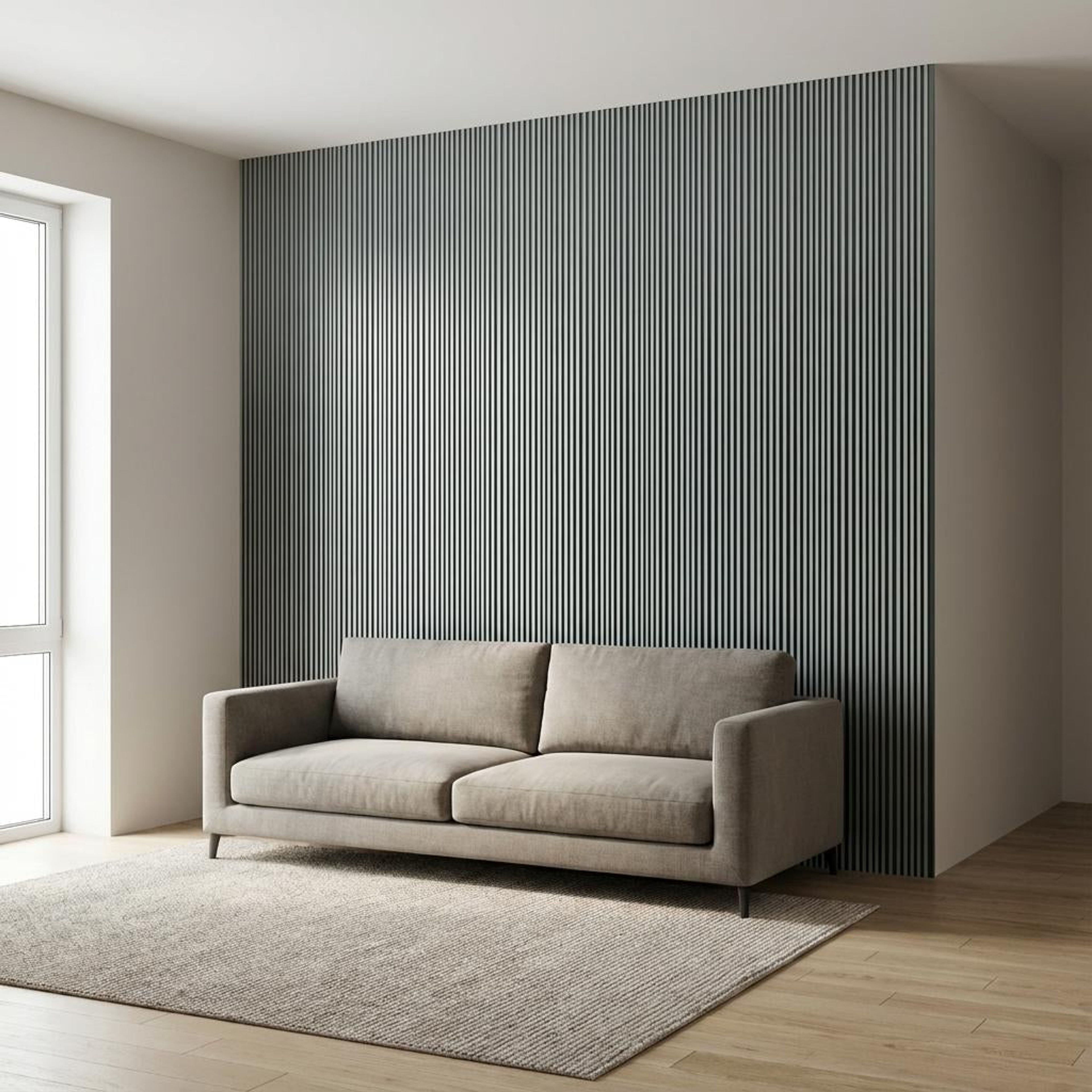 Noir Weave Grey Polystyrene Panels | 9.5 x 0.4 Ft, 12 mm