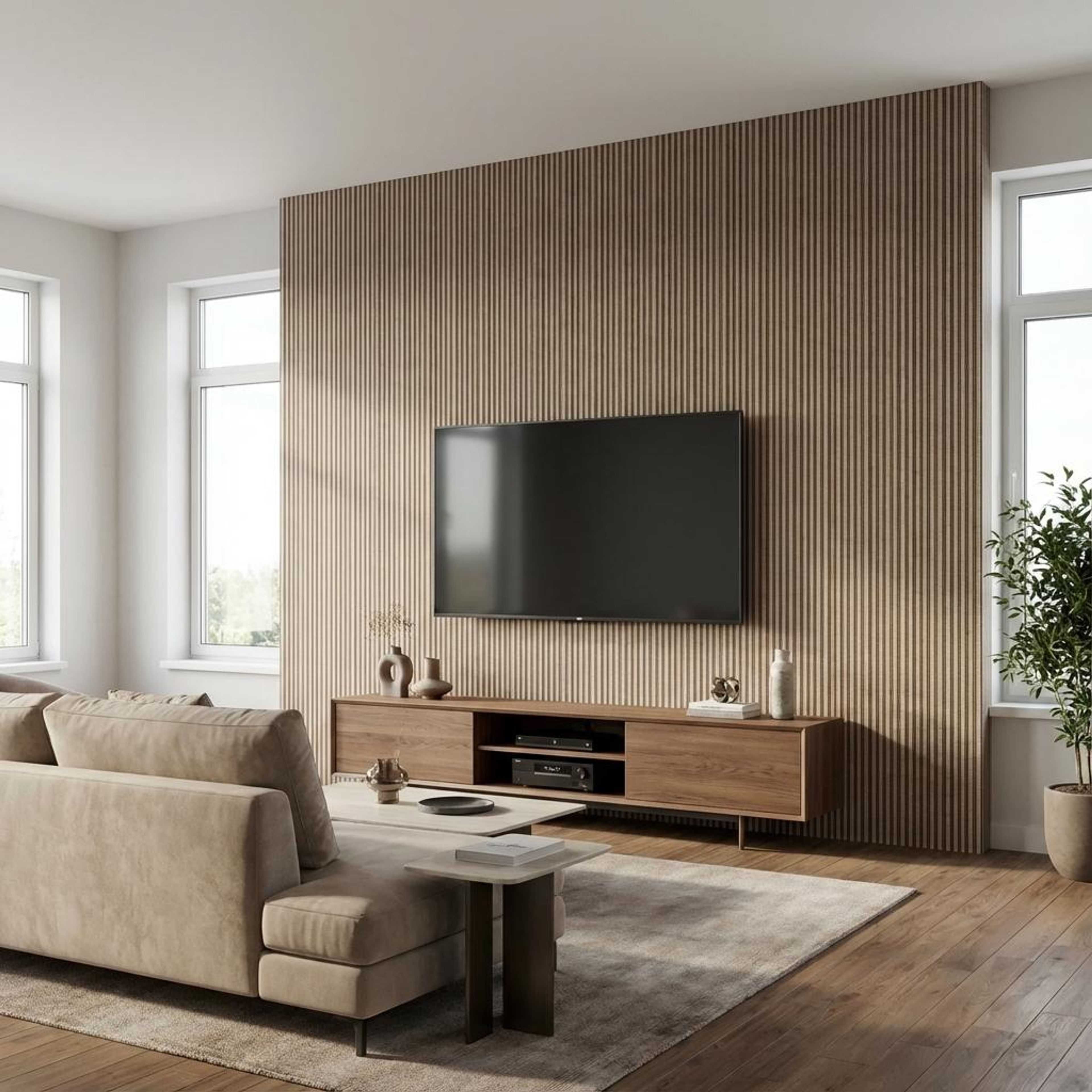 Vert Frost Beige Polystyrene Panels | 9.5 x 0.4 Ft, 12 mm