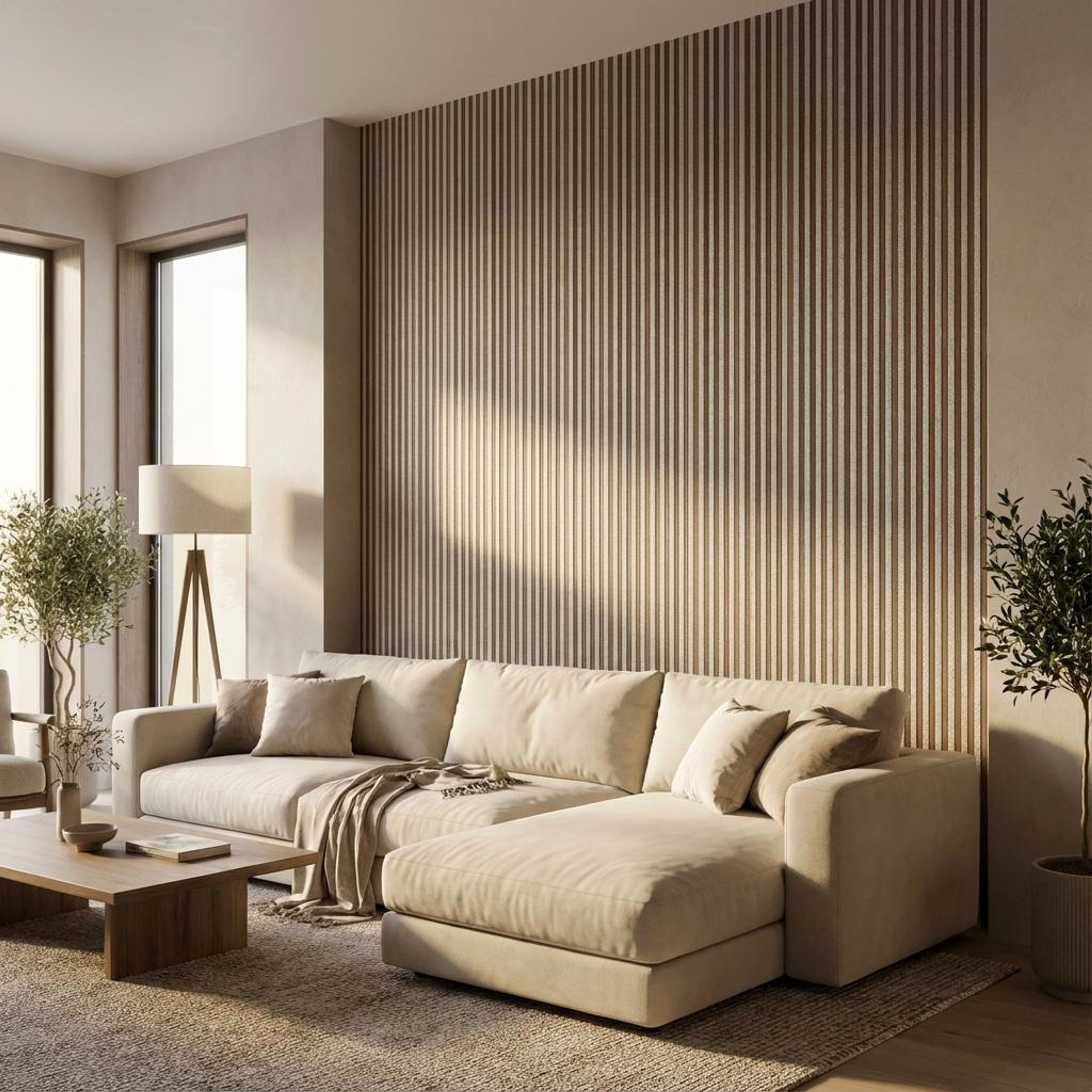 Vert Frost Beige Polystyrene Panels | 9.5 x 0.4 Ft, 12 mm