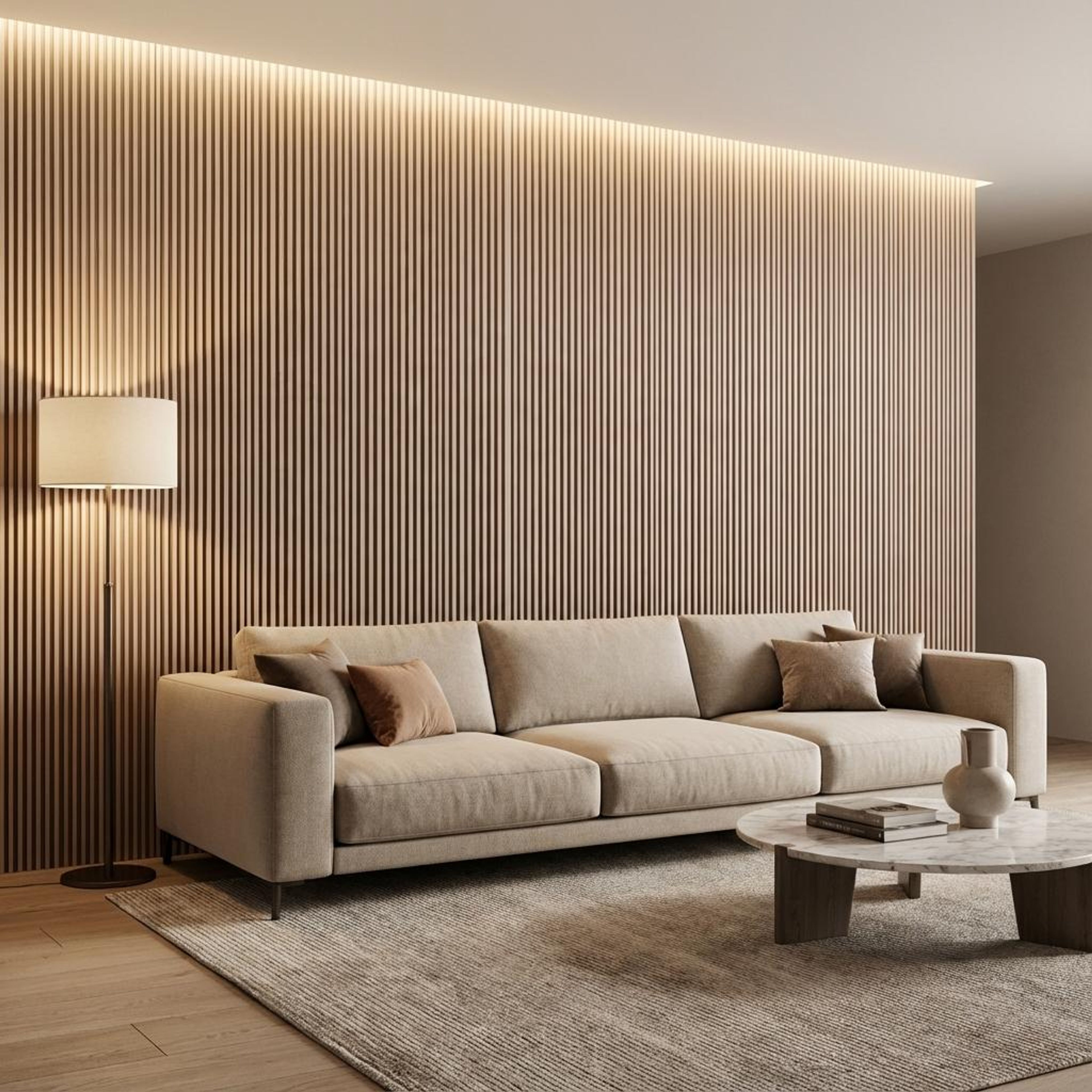 Lune Frost 399 Rose Gold Polystyrene Panels | 9.5 x 0.4 Ft, 12 mm