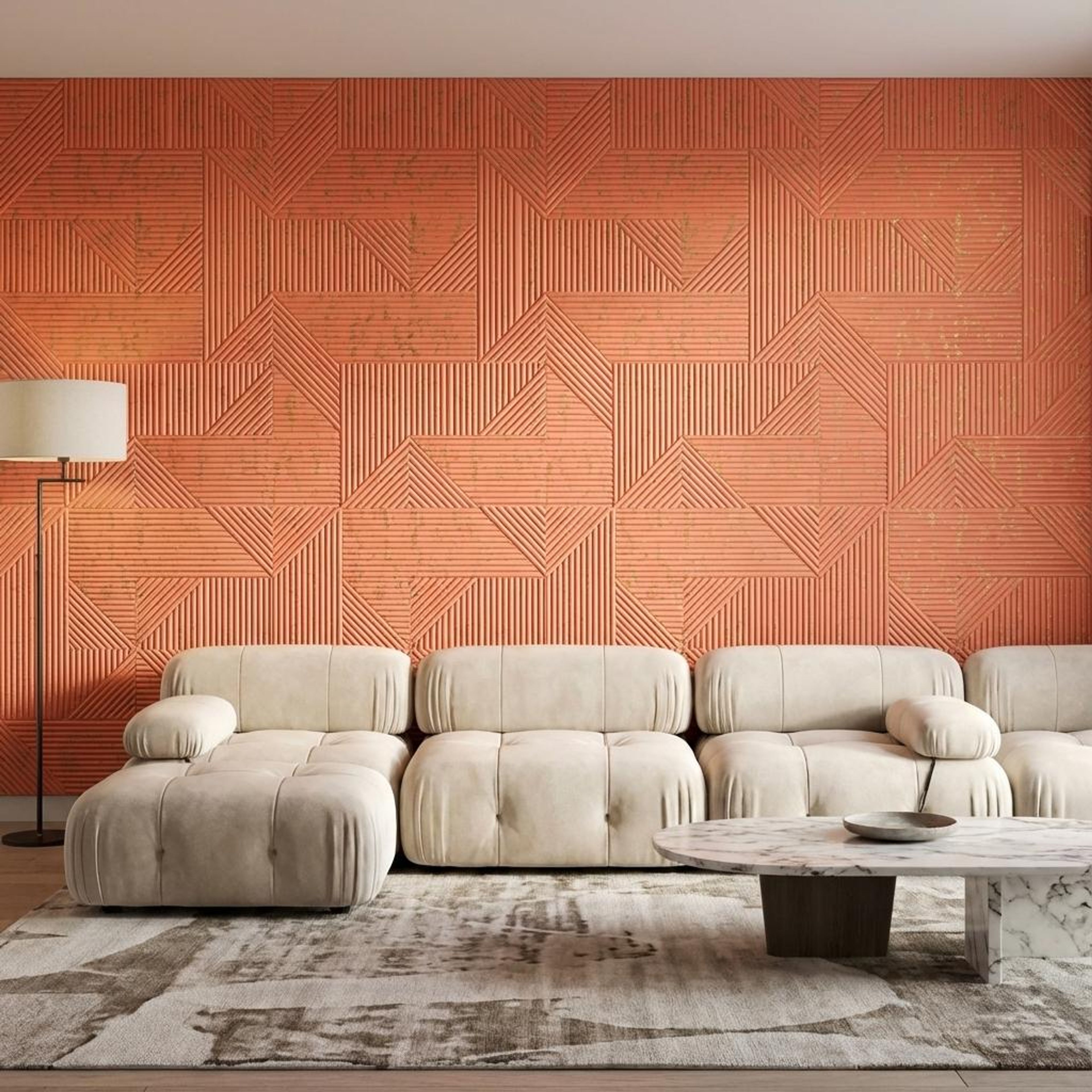 Umber Hue Multi-colour Velvet Panels | 8 x 2 Ft, 2 mm