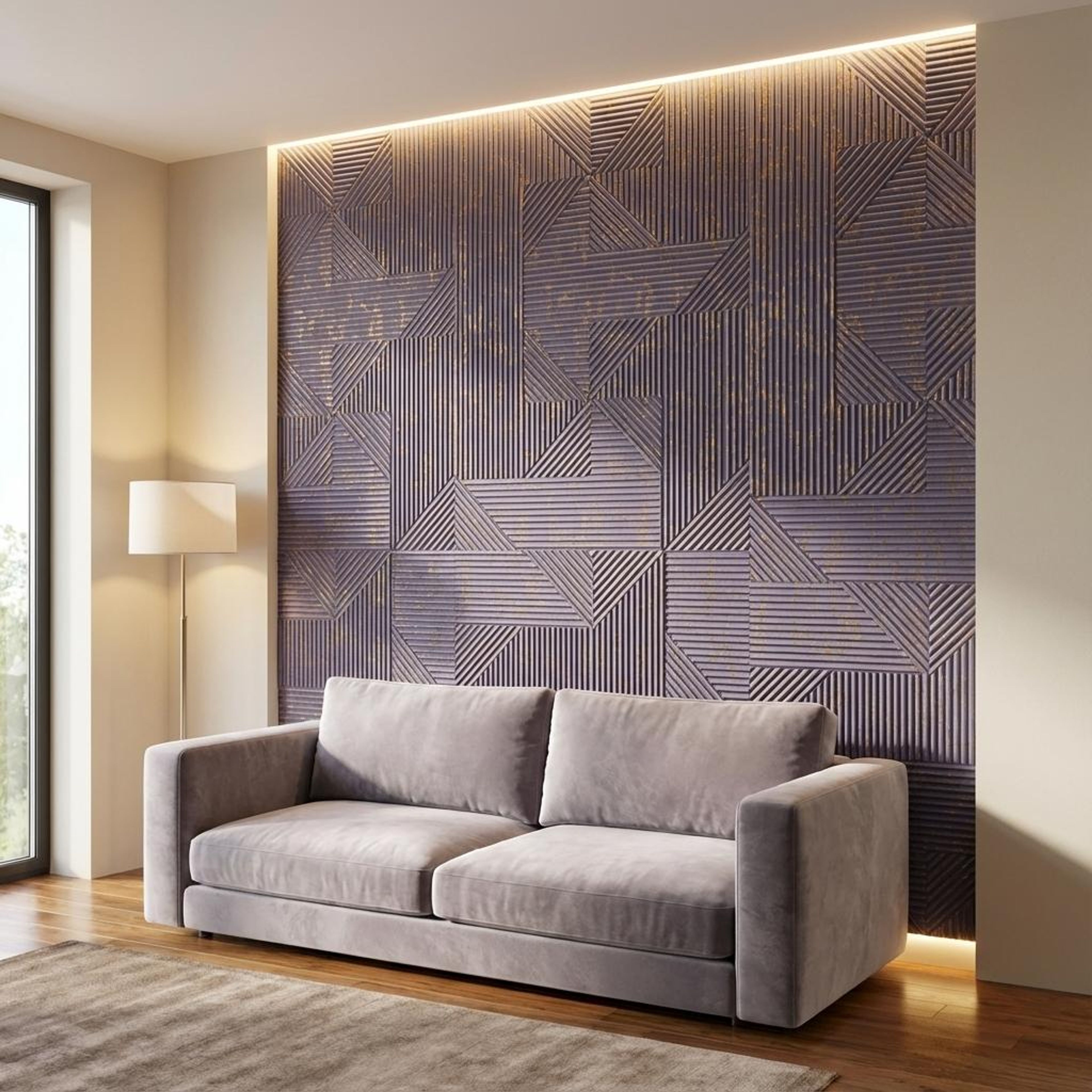 Nova Grain 391 Multi-colour Velvet Panels | 8 x 2 Ft, 2 mm