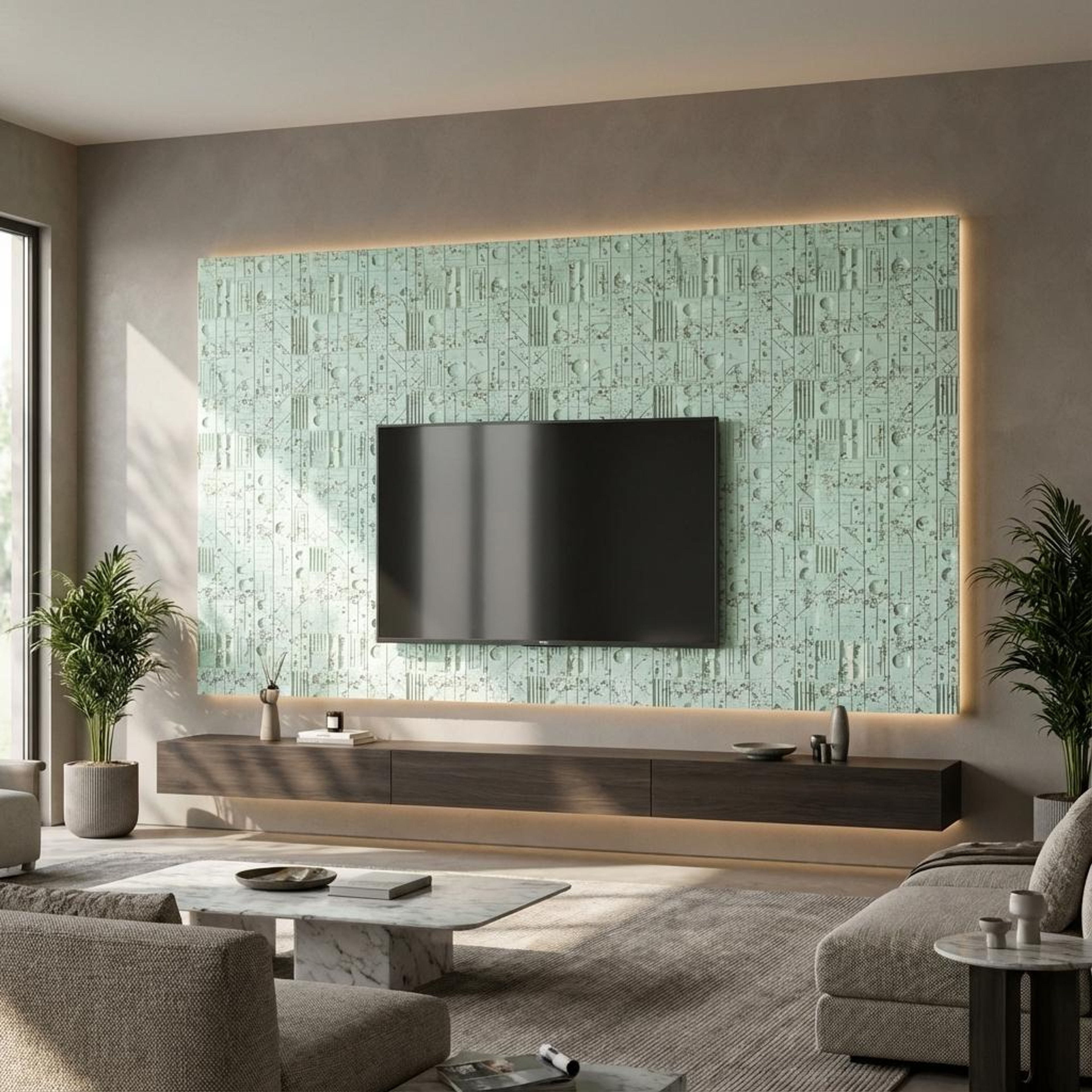 Aura Edge Turquoise Velvet Panels | 8 x 2 Ft, 2 mm