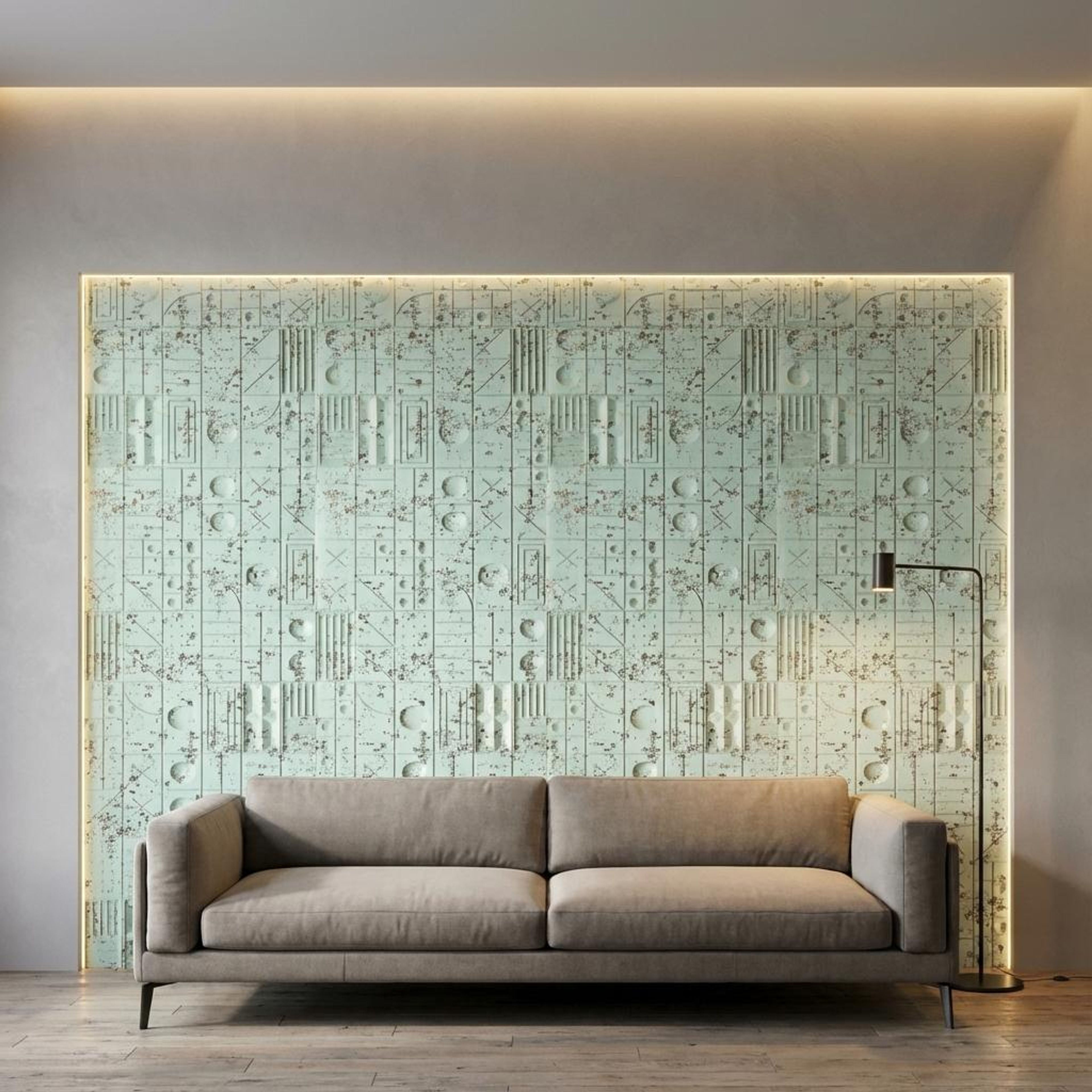 Aura Edge Turquoise Velvet Panels | 8 x 2 Ft, 2 mm