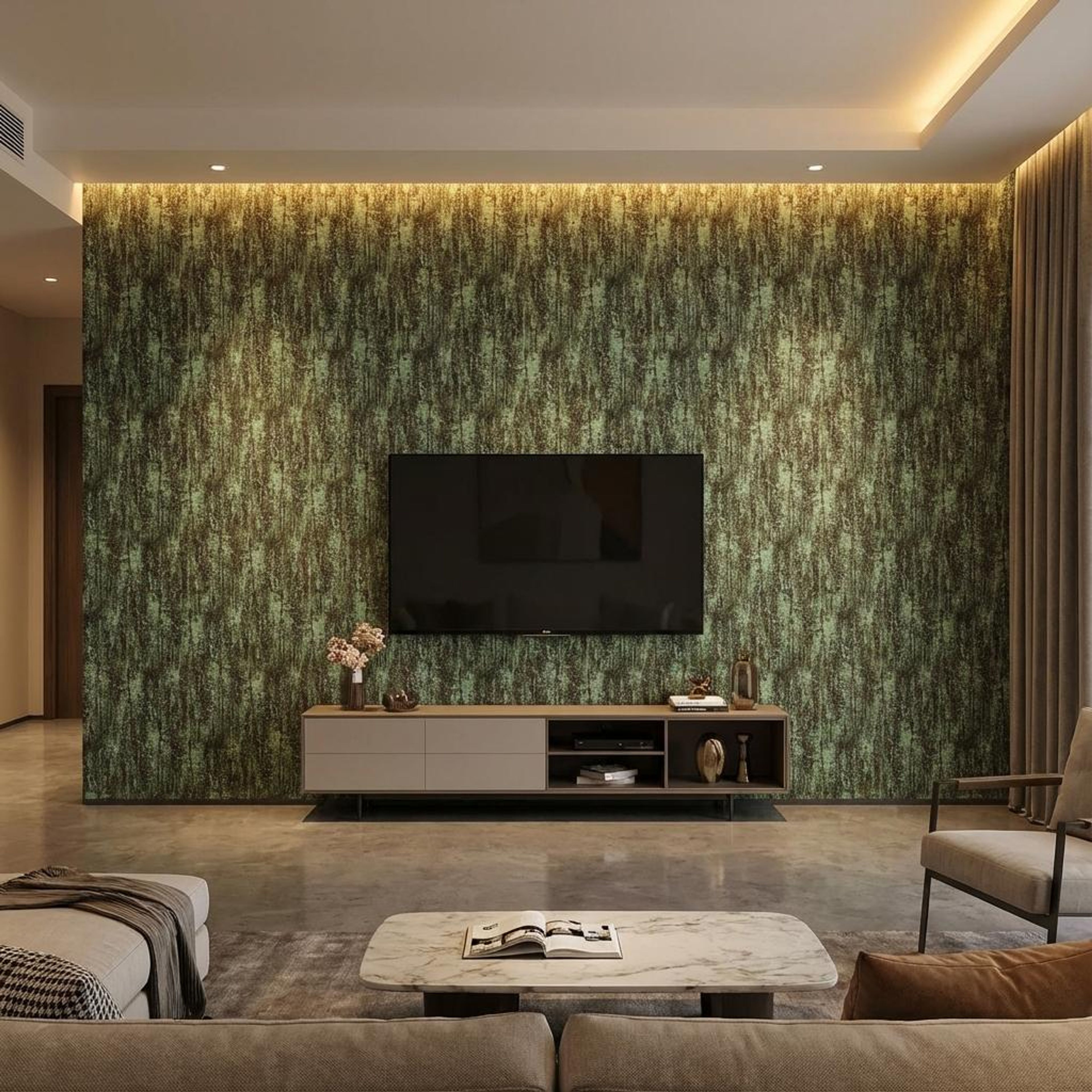 Sable Leaf Multi-colour Linen Panels | 8 x 4 Ft, 2 mm