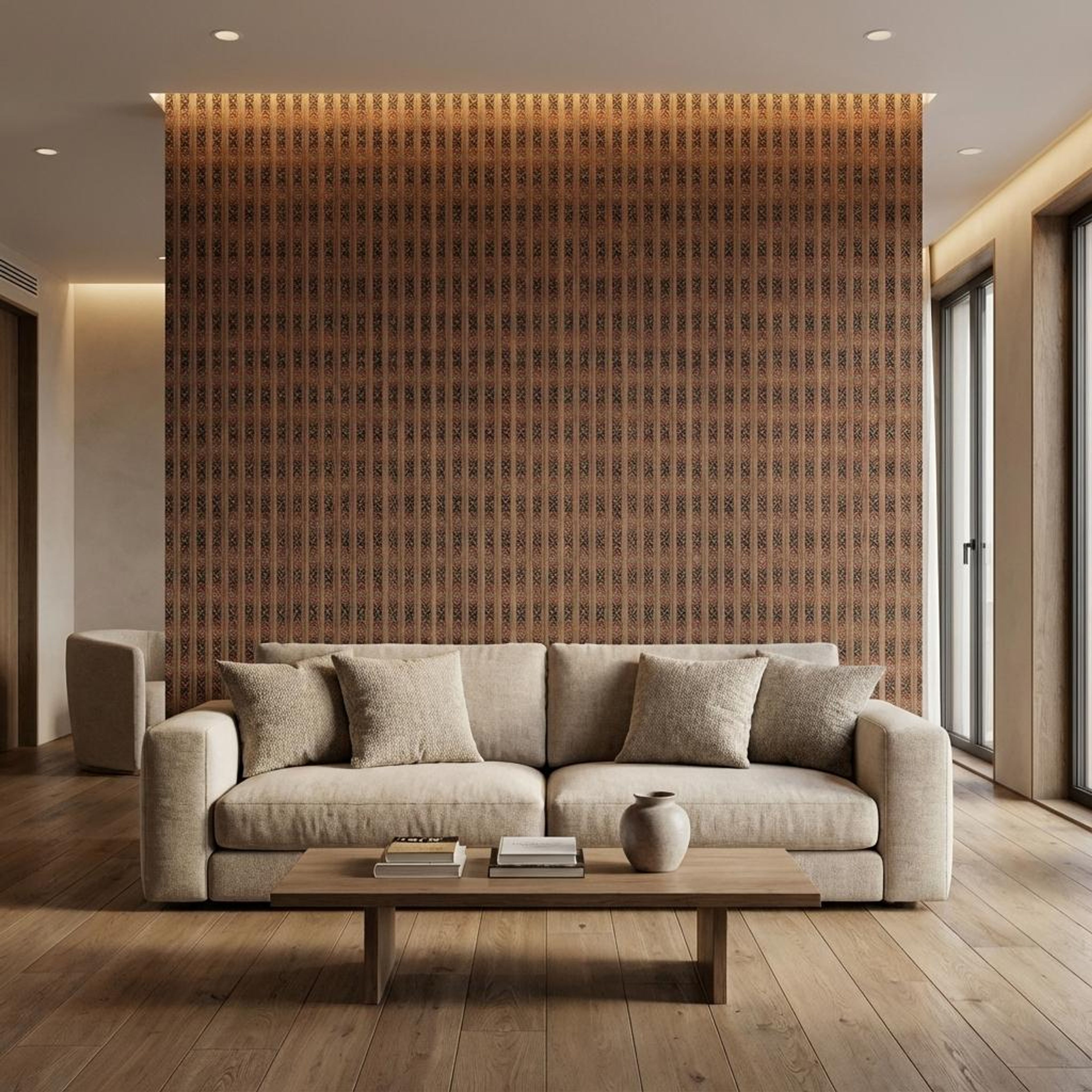 Côte Leaf Multi-colour Cork Panels | 8 x 0.4 Ft, 15 mm