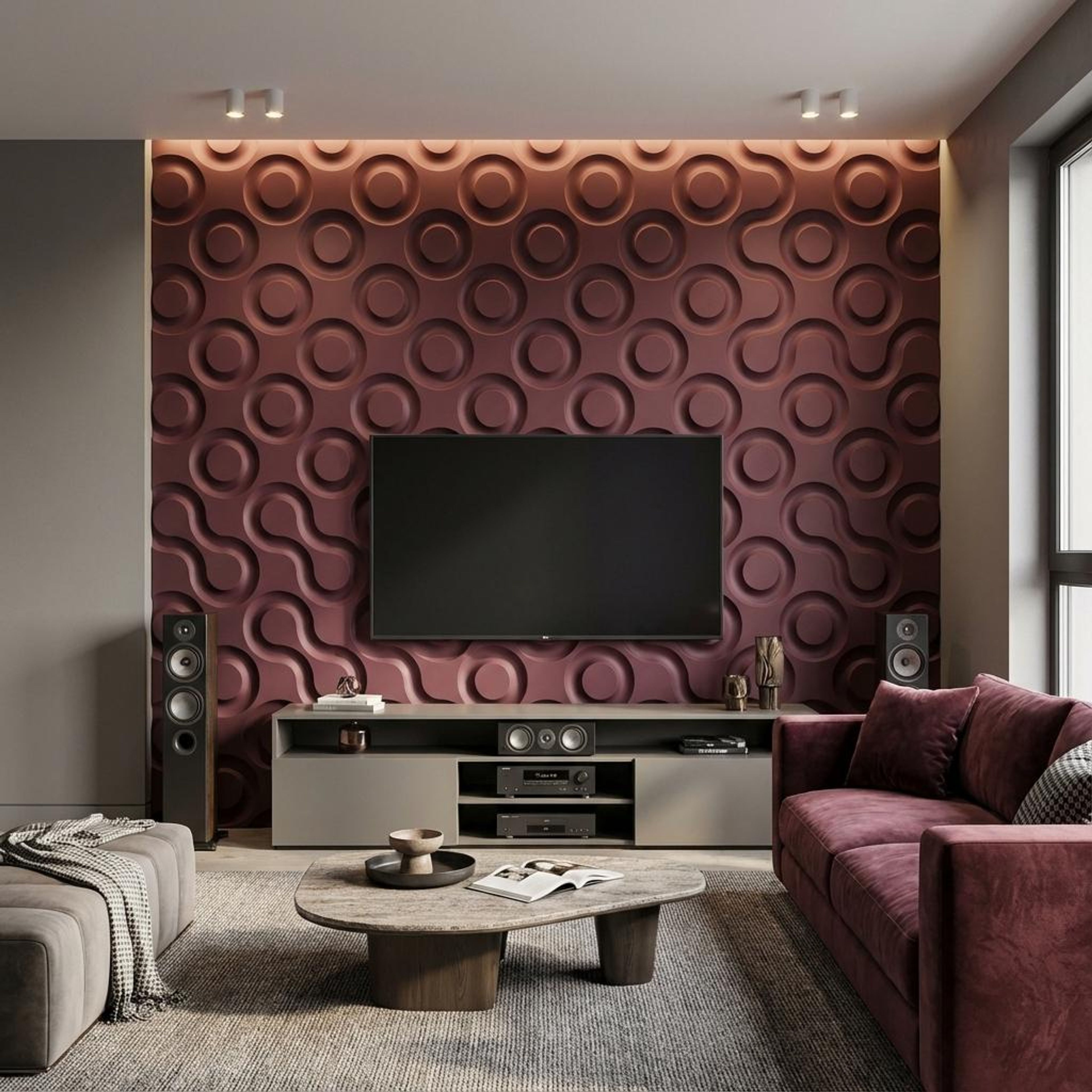 Aura Stone Multi-colour HDF Panels | 8 x 4 Ft, 18 mm