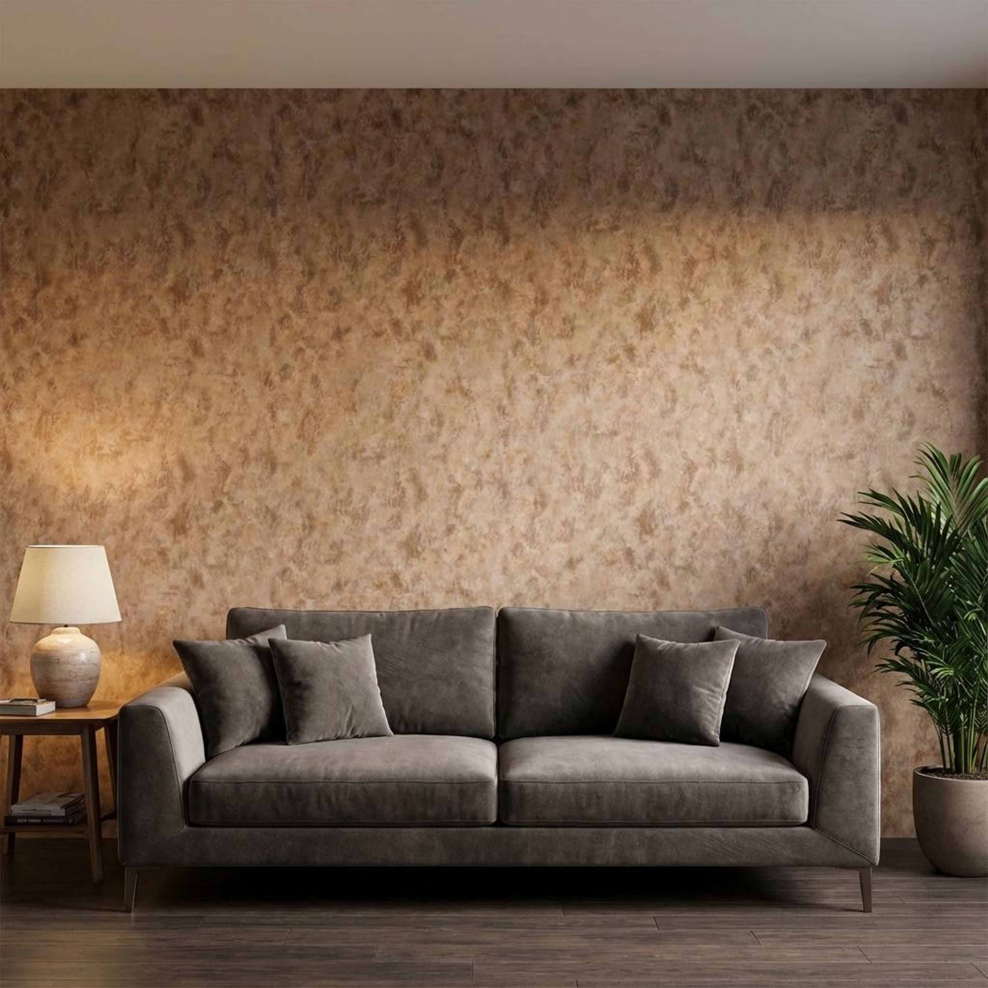 Aura Bloom Stone brown PVC Panels | 8 x 4 Ft, 3 mm