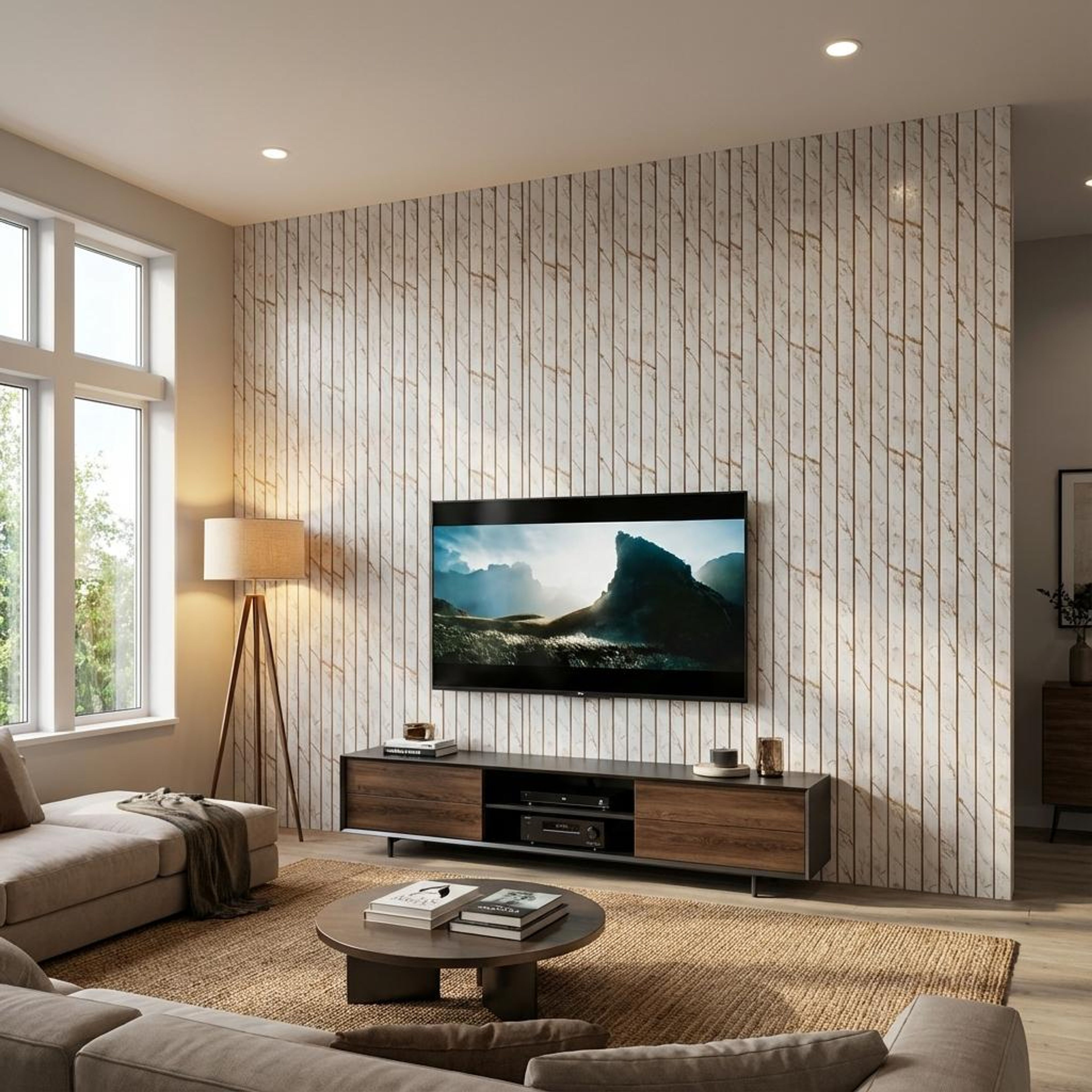 Urban Luxe White Recycled PP Panels | 8 x 0.8 Ft, 10 mm