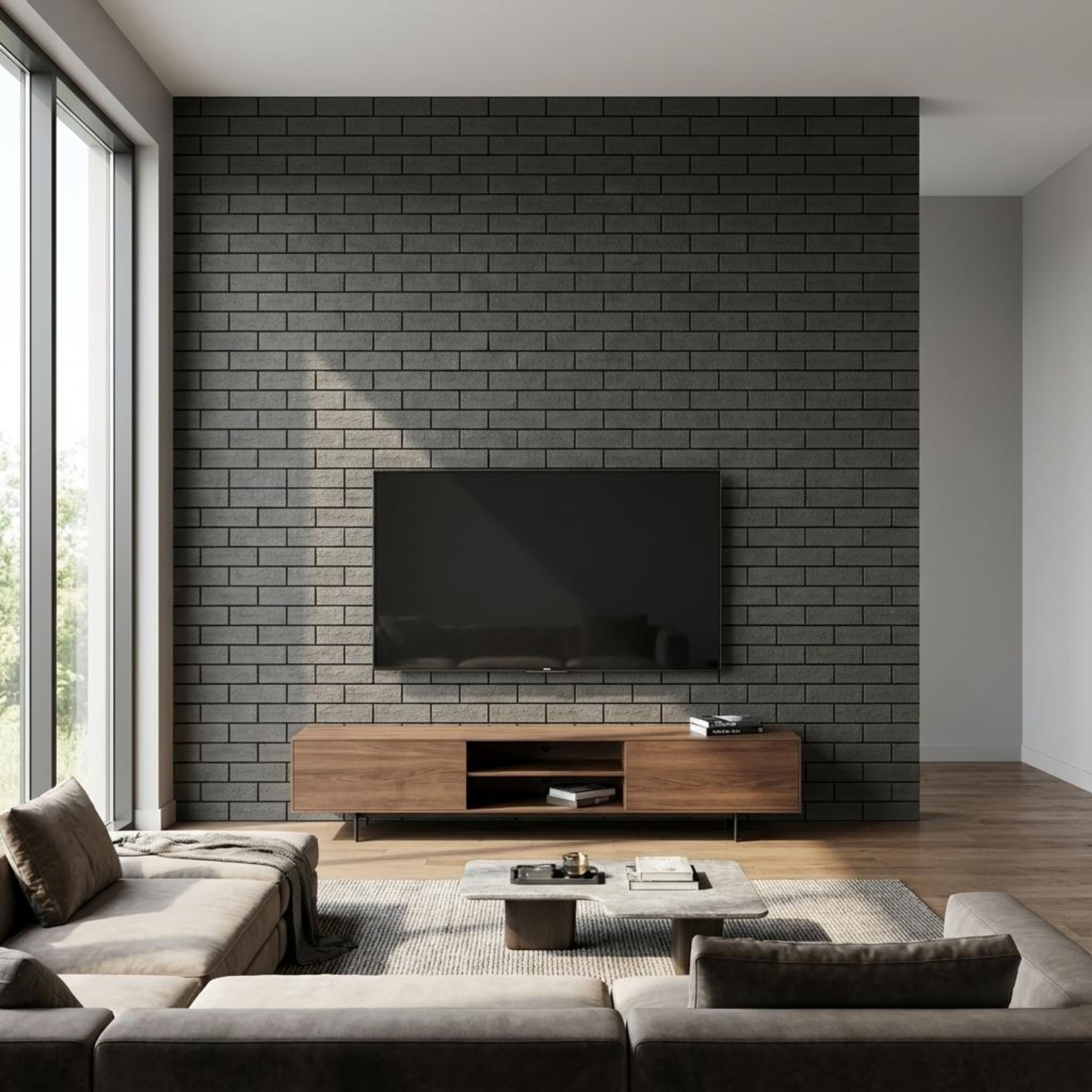 Silva Wood Charcoal grey Clay Panels | 0.2 x 0.7 Ft, 2 mm