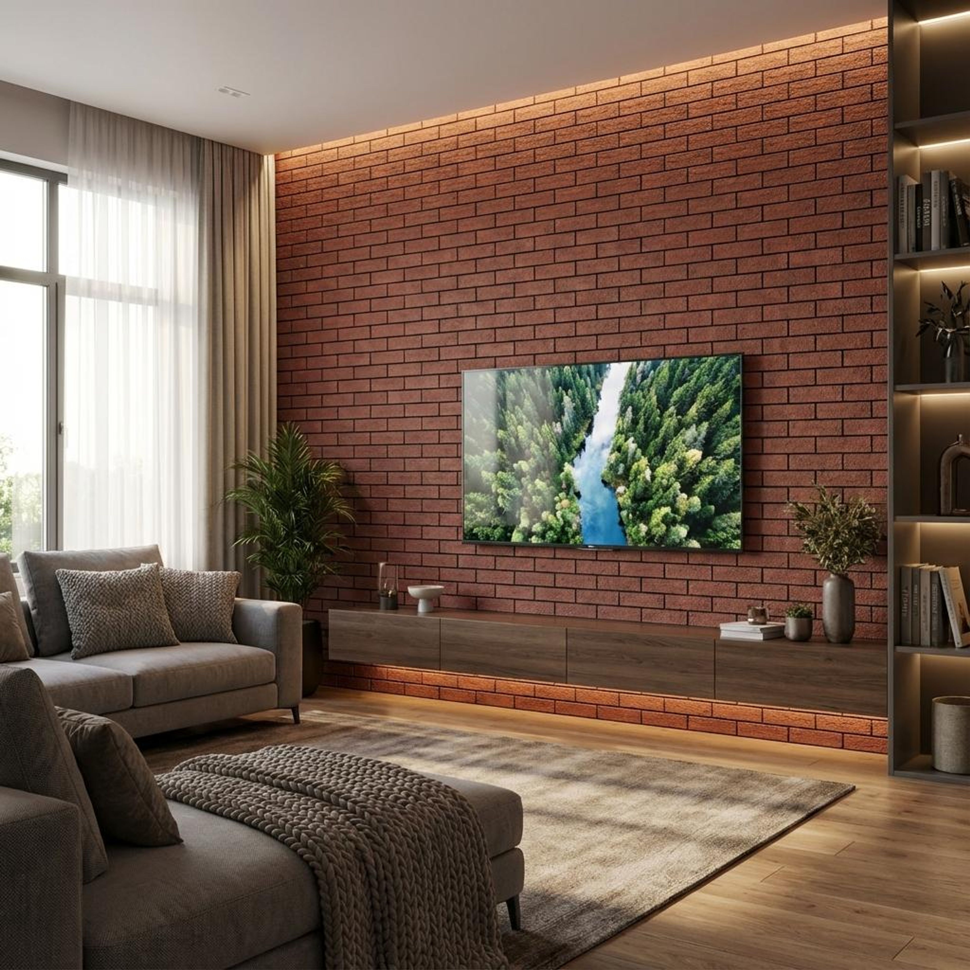 Sable Creek Brick red Clay Panels | 0.2 x 0.7 Ft, 2 mm