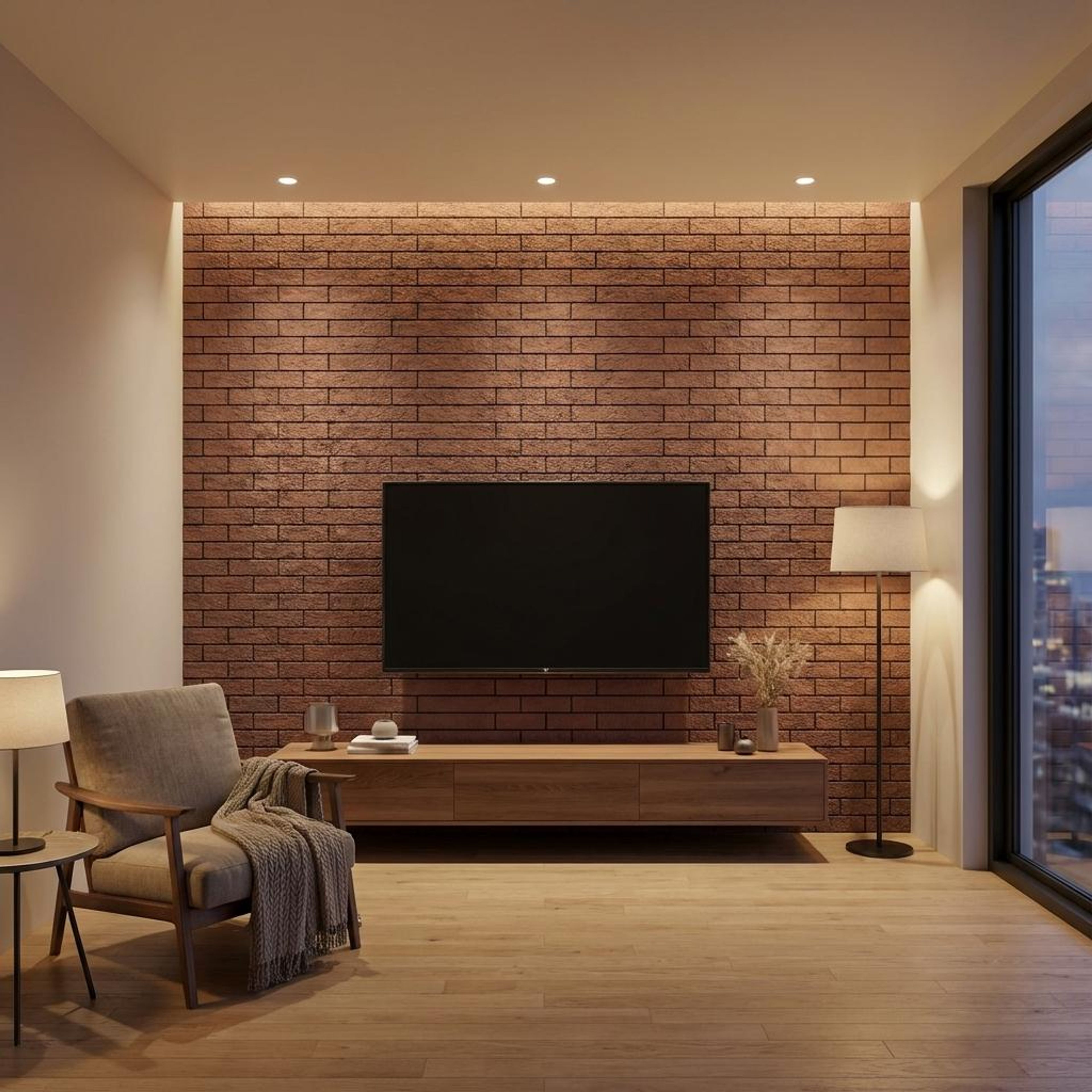 Mira Leaf Brick brown Clay Panels | 0.2 x 0.7 Ft, 2 mm