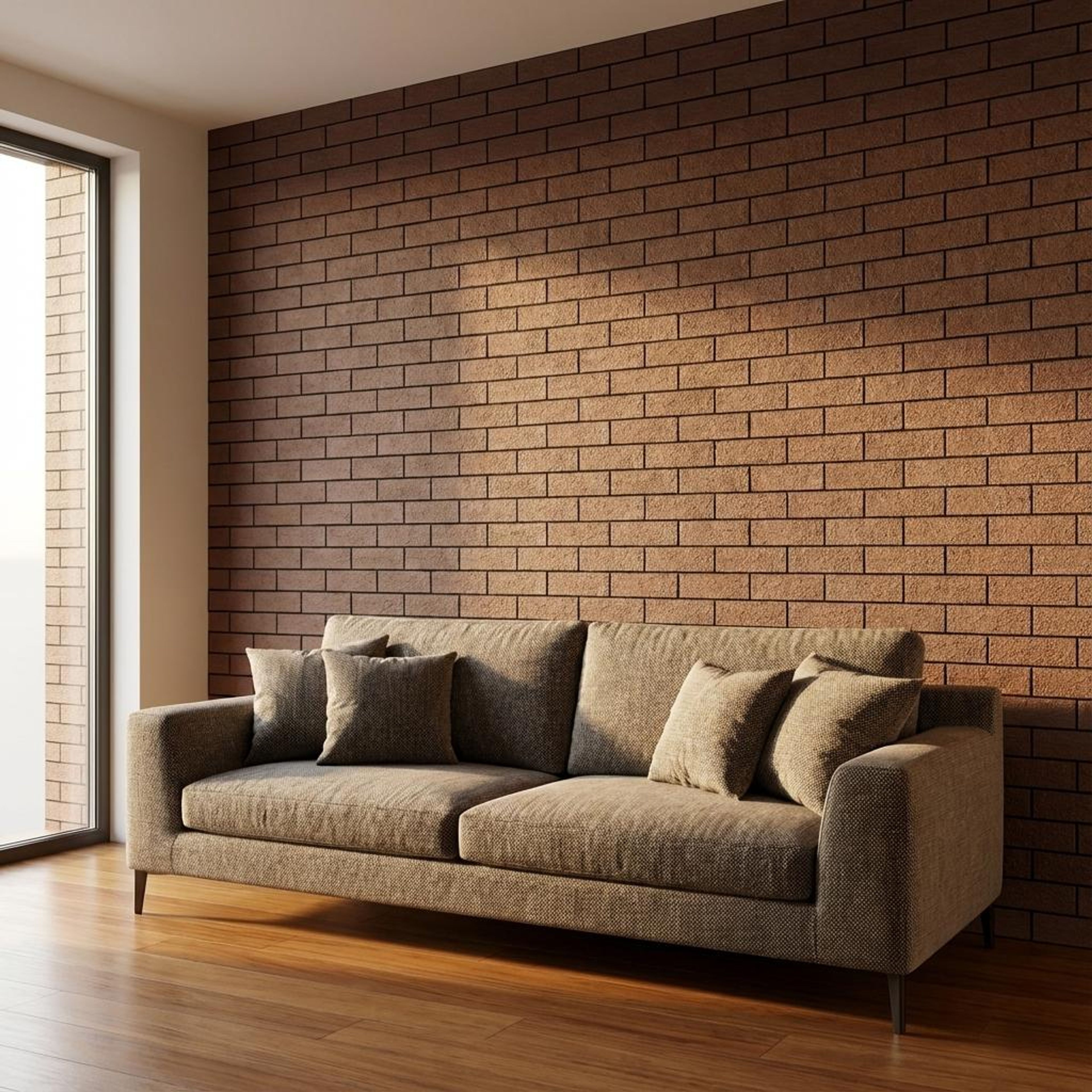 Mira Leaf Brick brown Clay Panels | 0.2 x 0.7 Ft, 2 mm