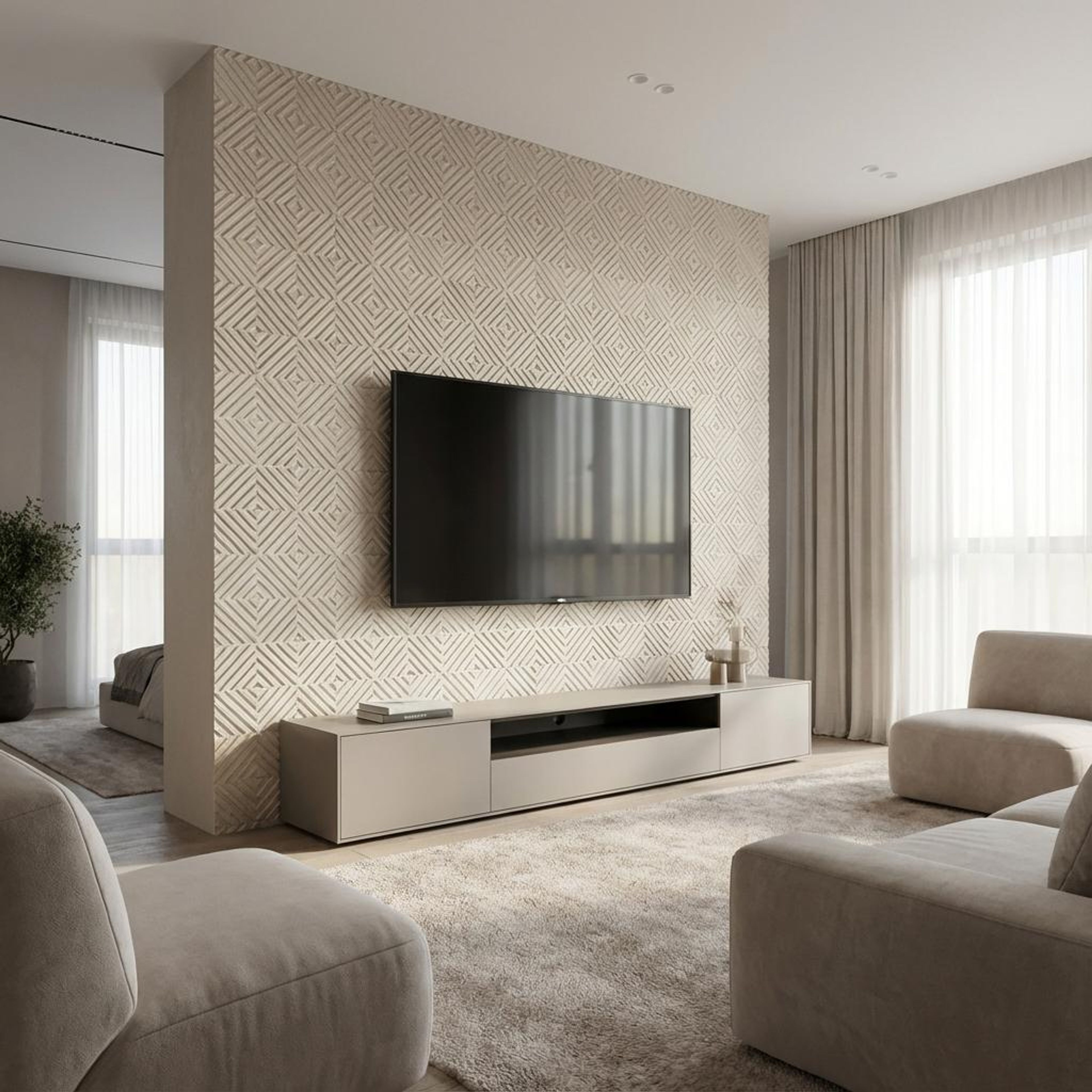 Côte Grain Off-White Clay Panels | 3.9 x 2 Ft, 3 mm