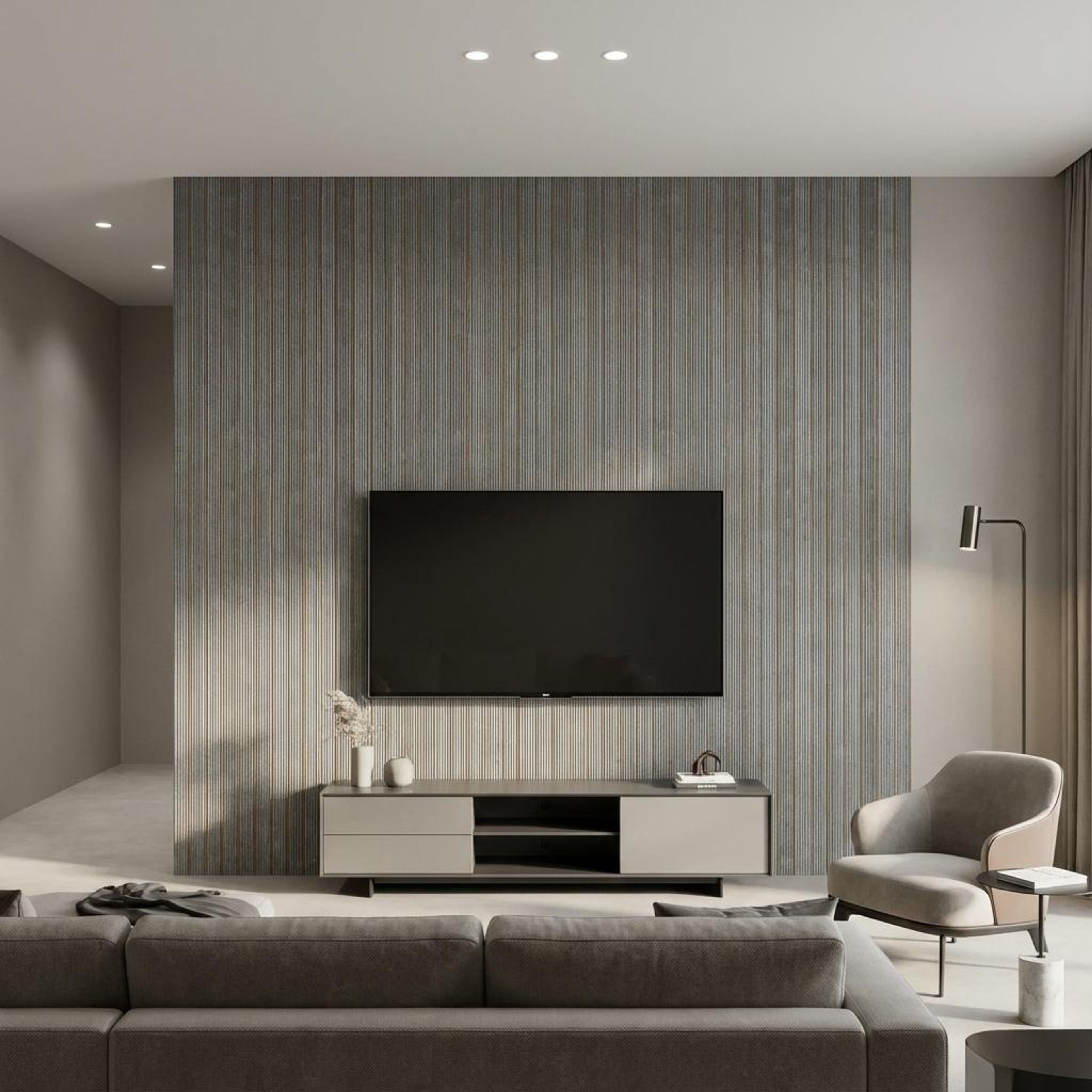 Aria Echo Grey Recycled PP Panels | 8 x 0.8 Ft, 10 mm