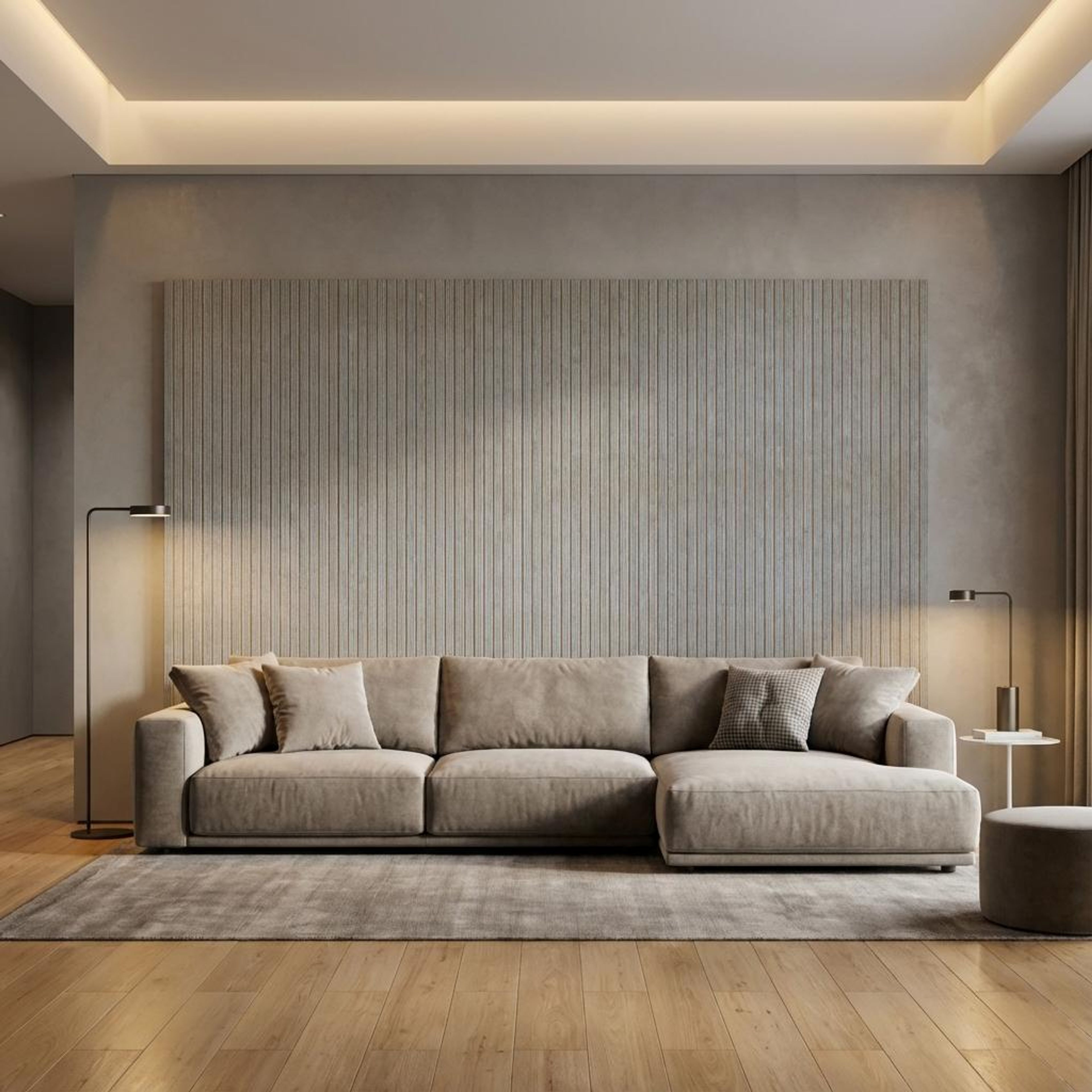 Aria Echo Grey Recycled PP Panels | 8 x 0.8 Ft, 10 mm