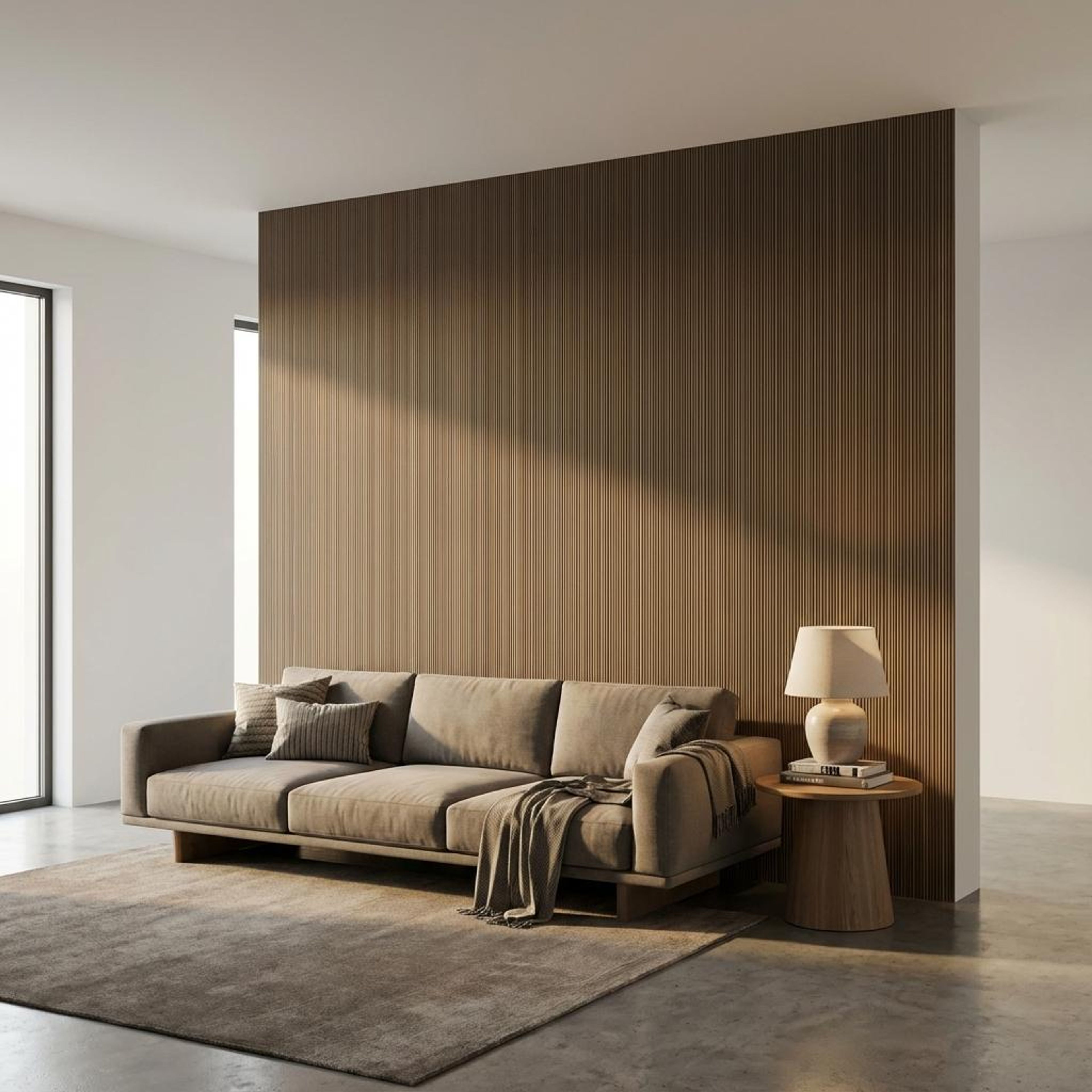 Flint Edge Khaki Recycled PP Panels | 8 x 0.8 Ft, 10 mm