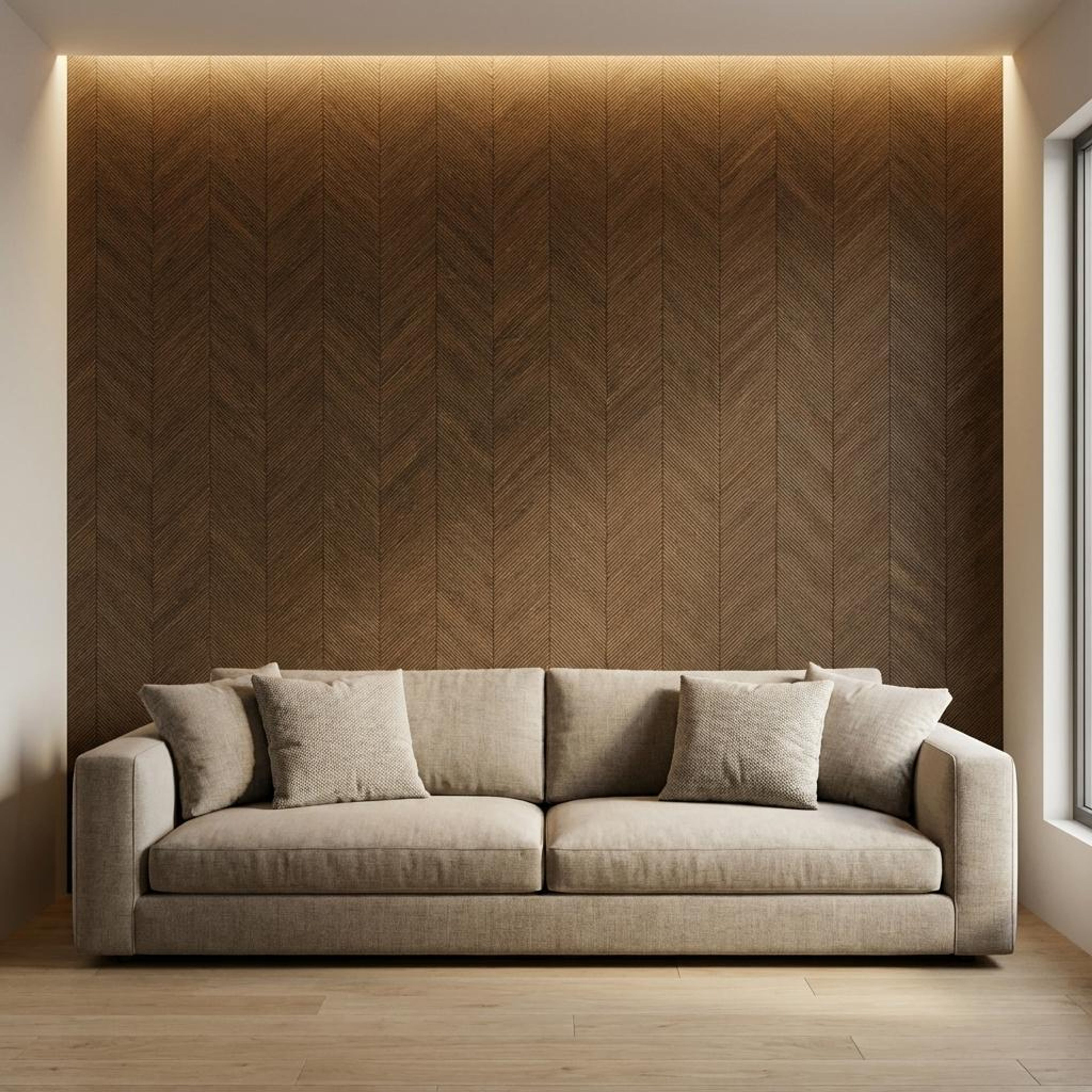 Mira Echo Tan brown Recycled PP Panels | 8 x 0.8 Ft, 10 mm