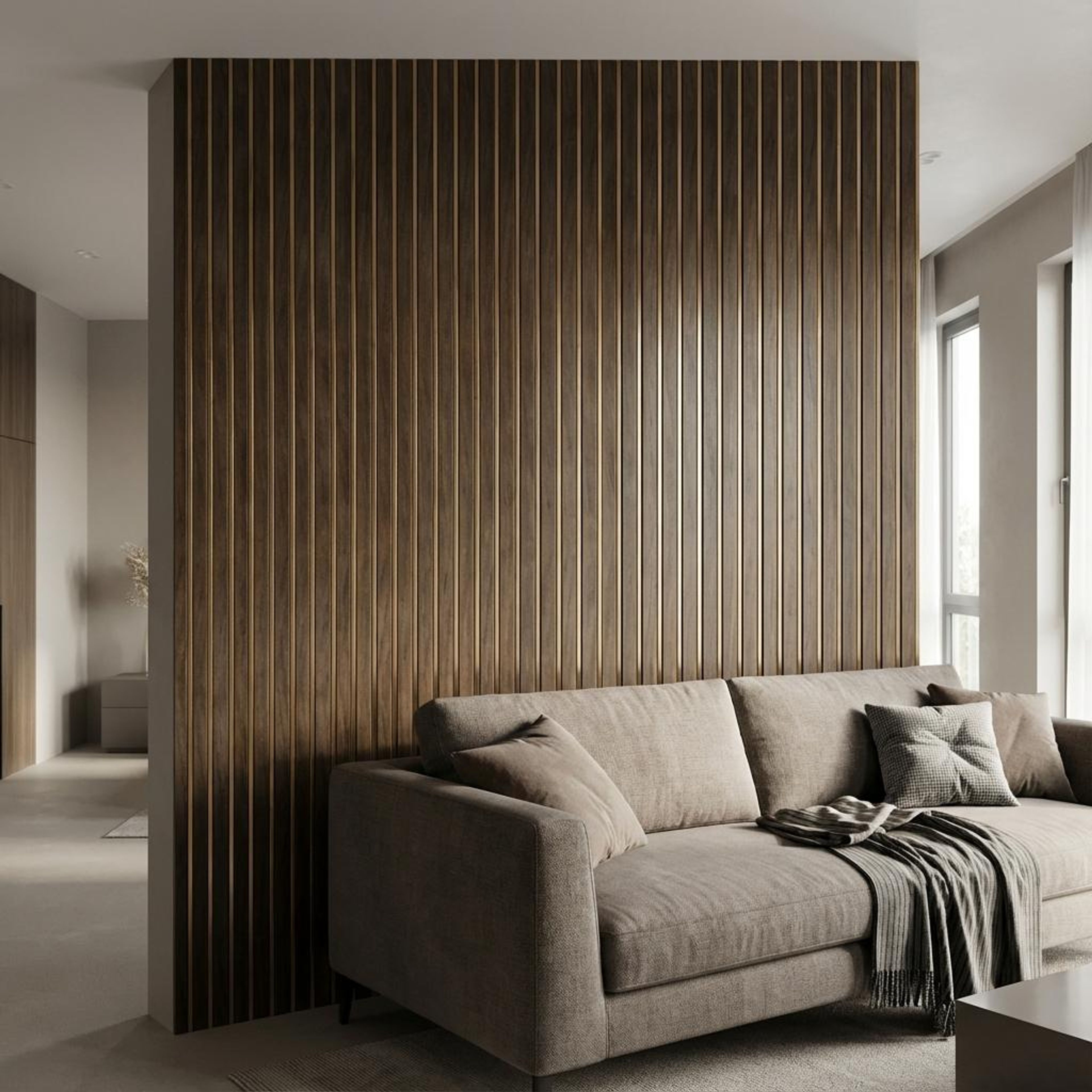 Aria Grain Metallic bronze Recycled PP Panels | 8 x 0.8 Ft, 10 mm