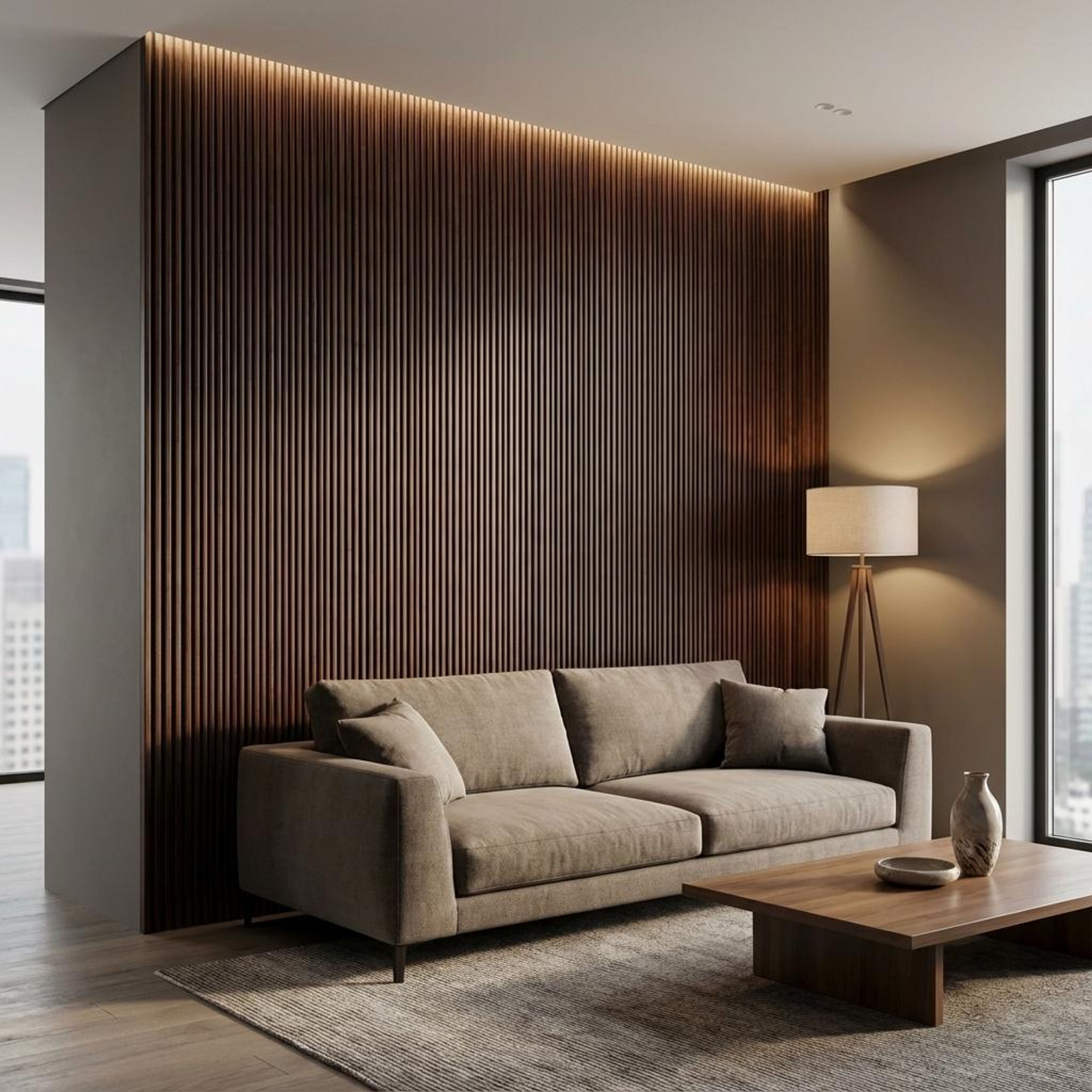 Urban Edge Metallic bronze Recycled PP Panels | 8 x 0.8 Ft, 10 mm