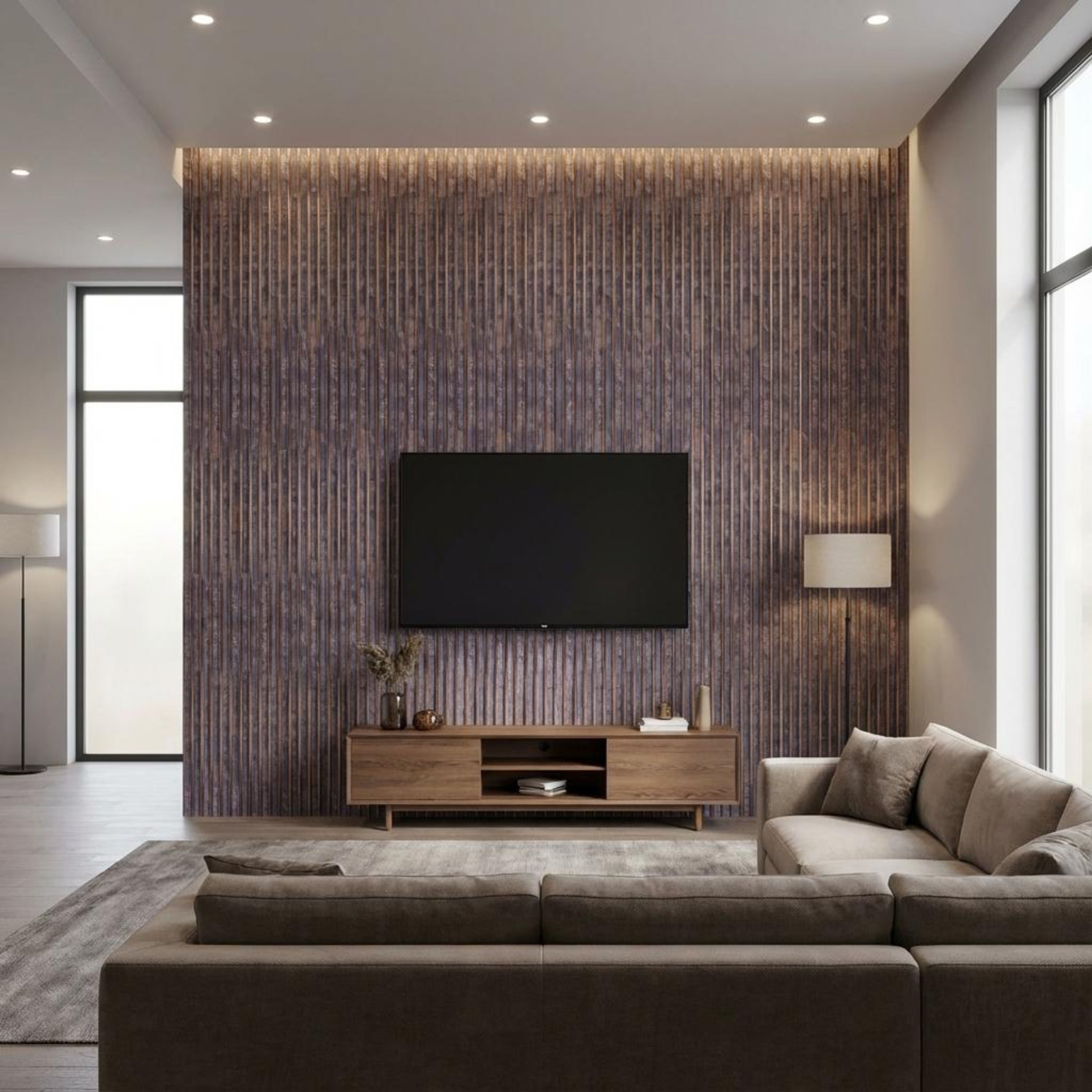 Urban Stone Brown Recycled PP Panels | 8 x 0.8 Ft, 10 mm