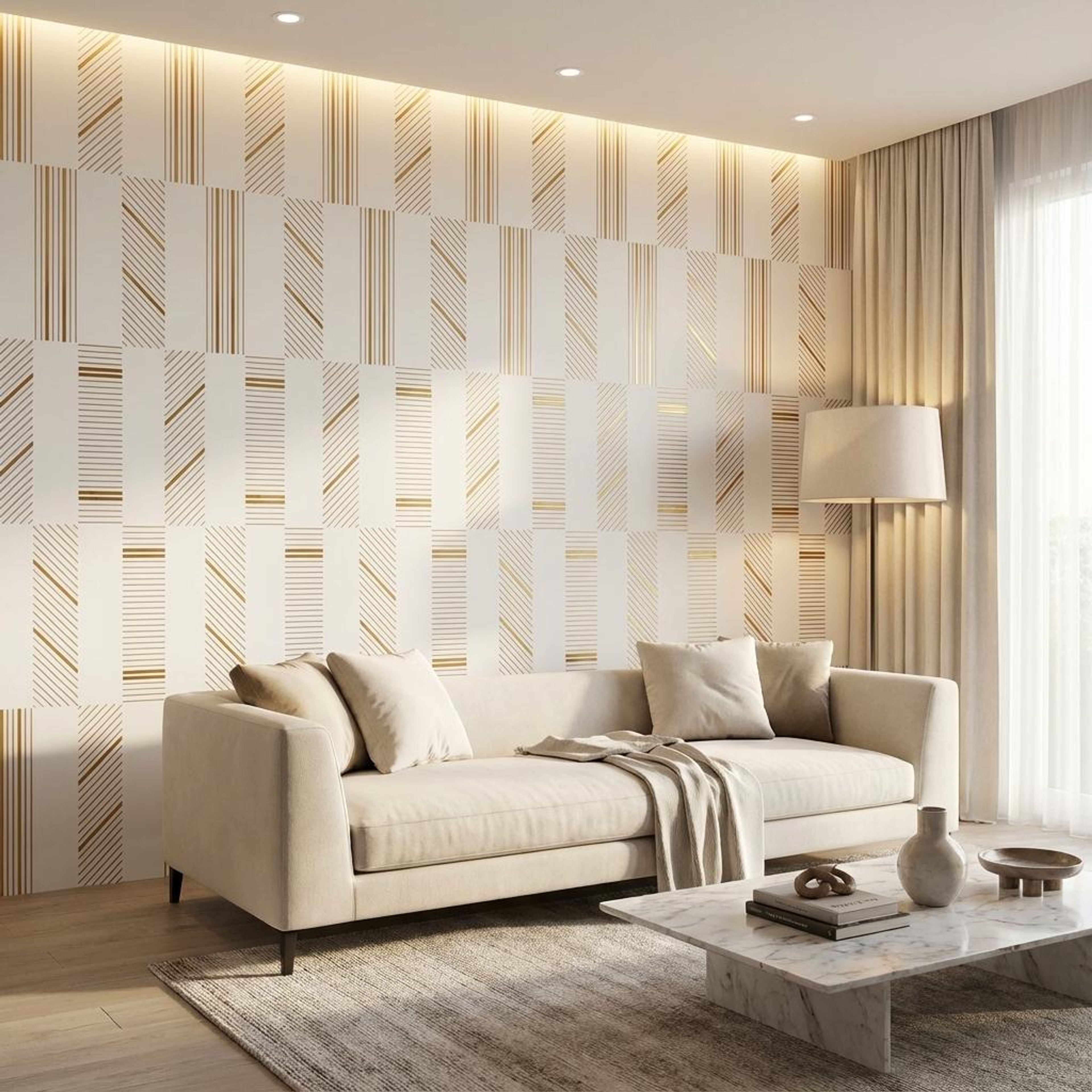 Flint Blend Multi-colour PVC Panels | 8 x 2 Ft, 4 4 mm