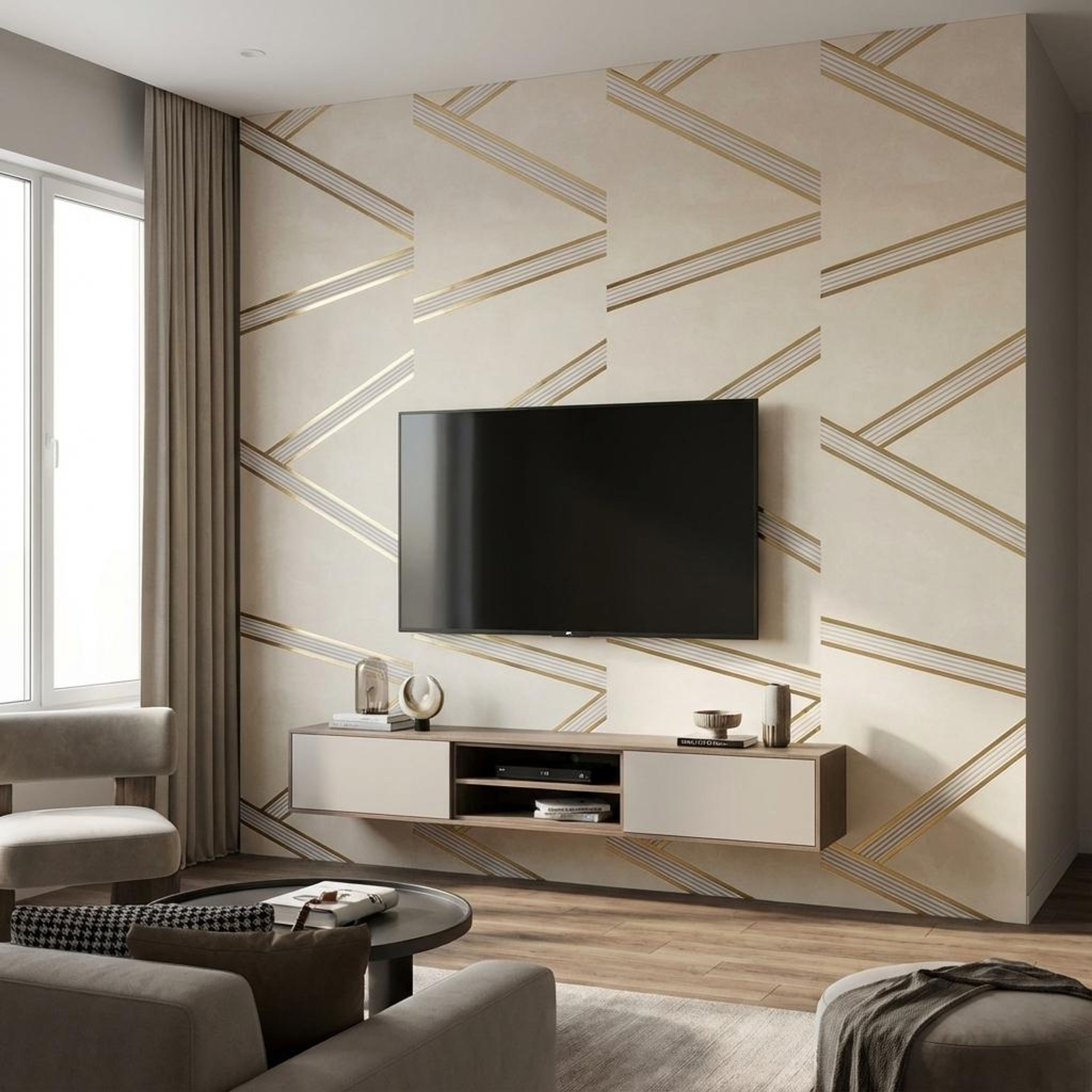 Flint Wave Multi-colour PVC Panels | 8 x 2 Ft, 4 4 mm