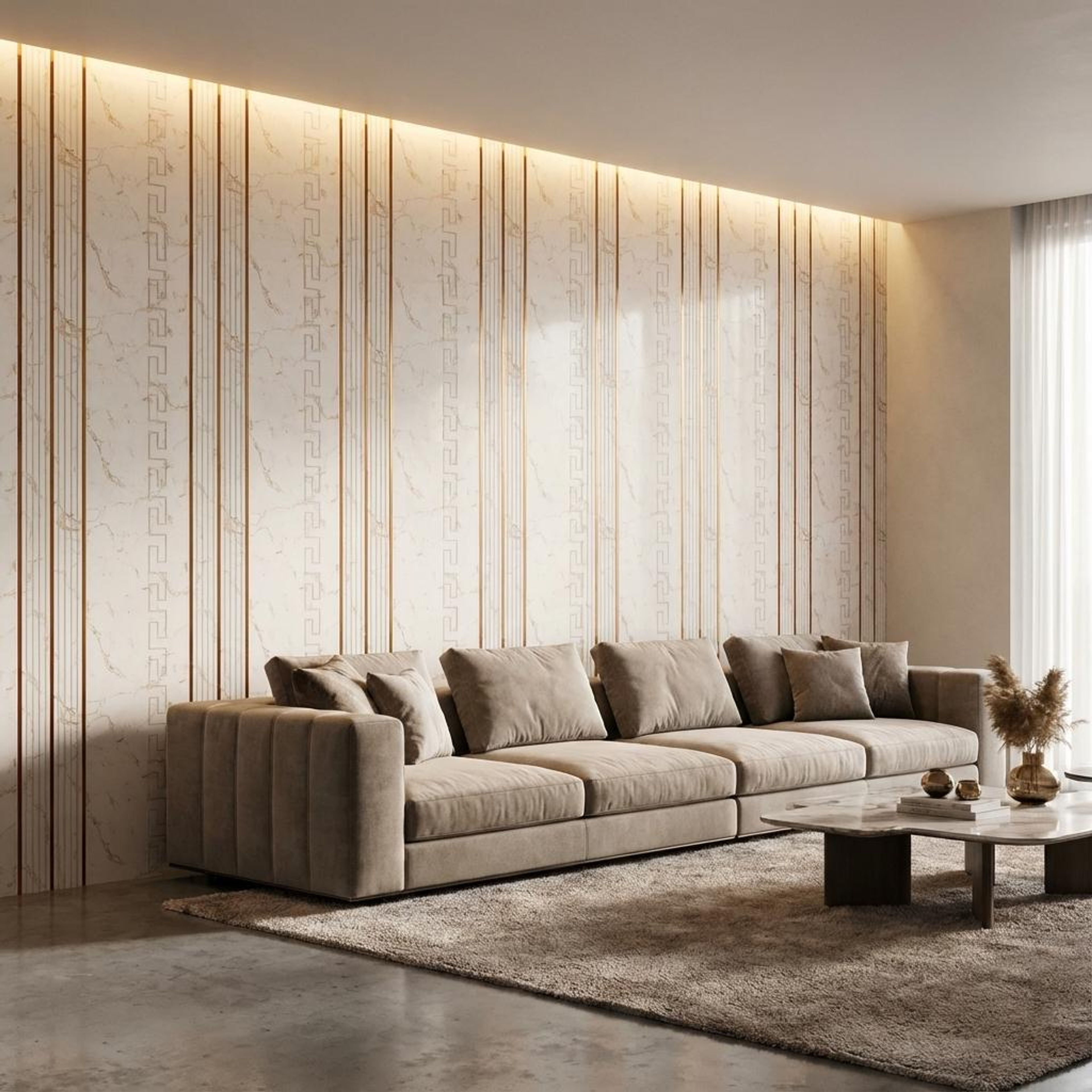 Aero Stone Multi-colour PVC Panels | 8 x 2 Ft, 4 4 mm