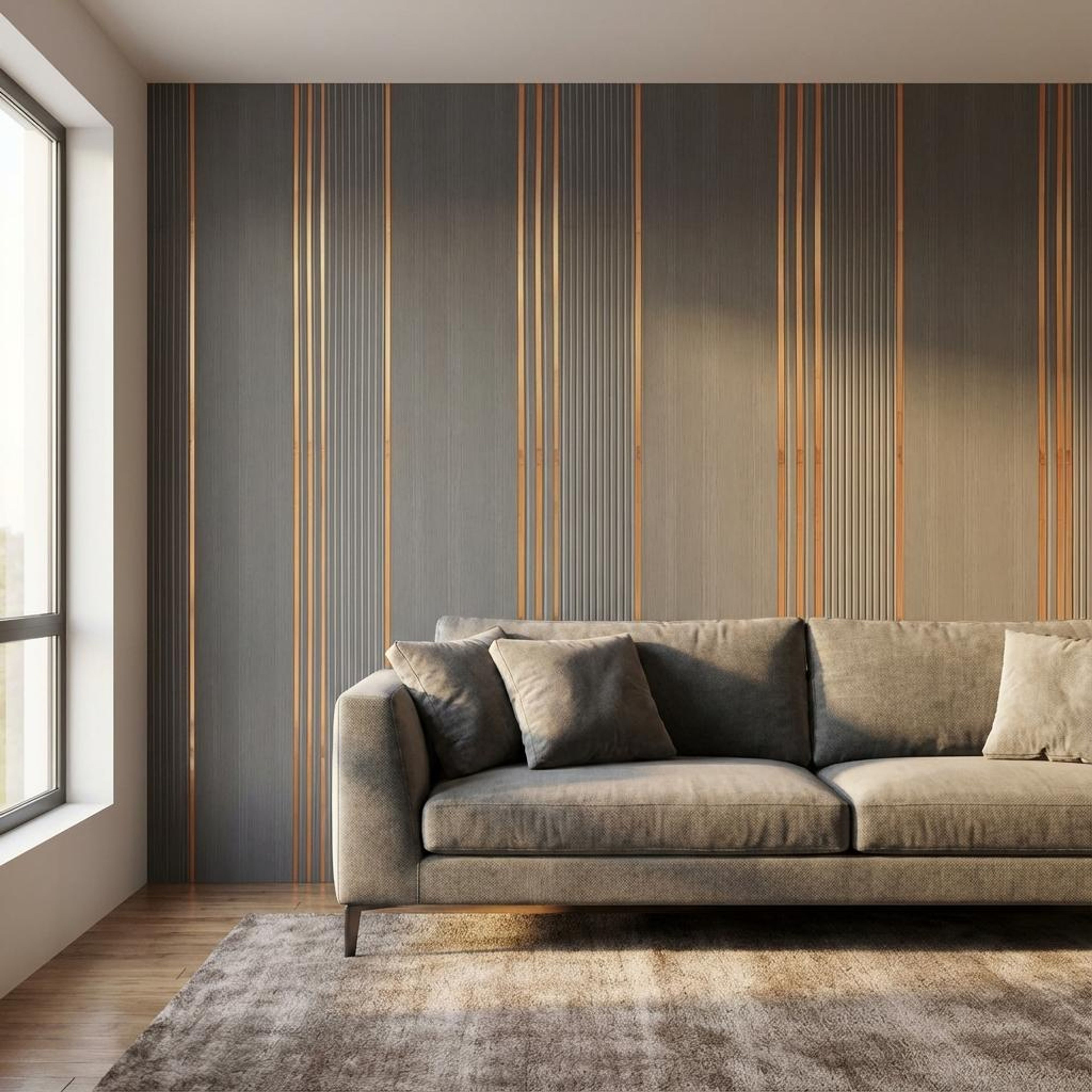 Aura Touch Copper Gold PVC Panels | 8 x 2 Ft, 4 mm