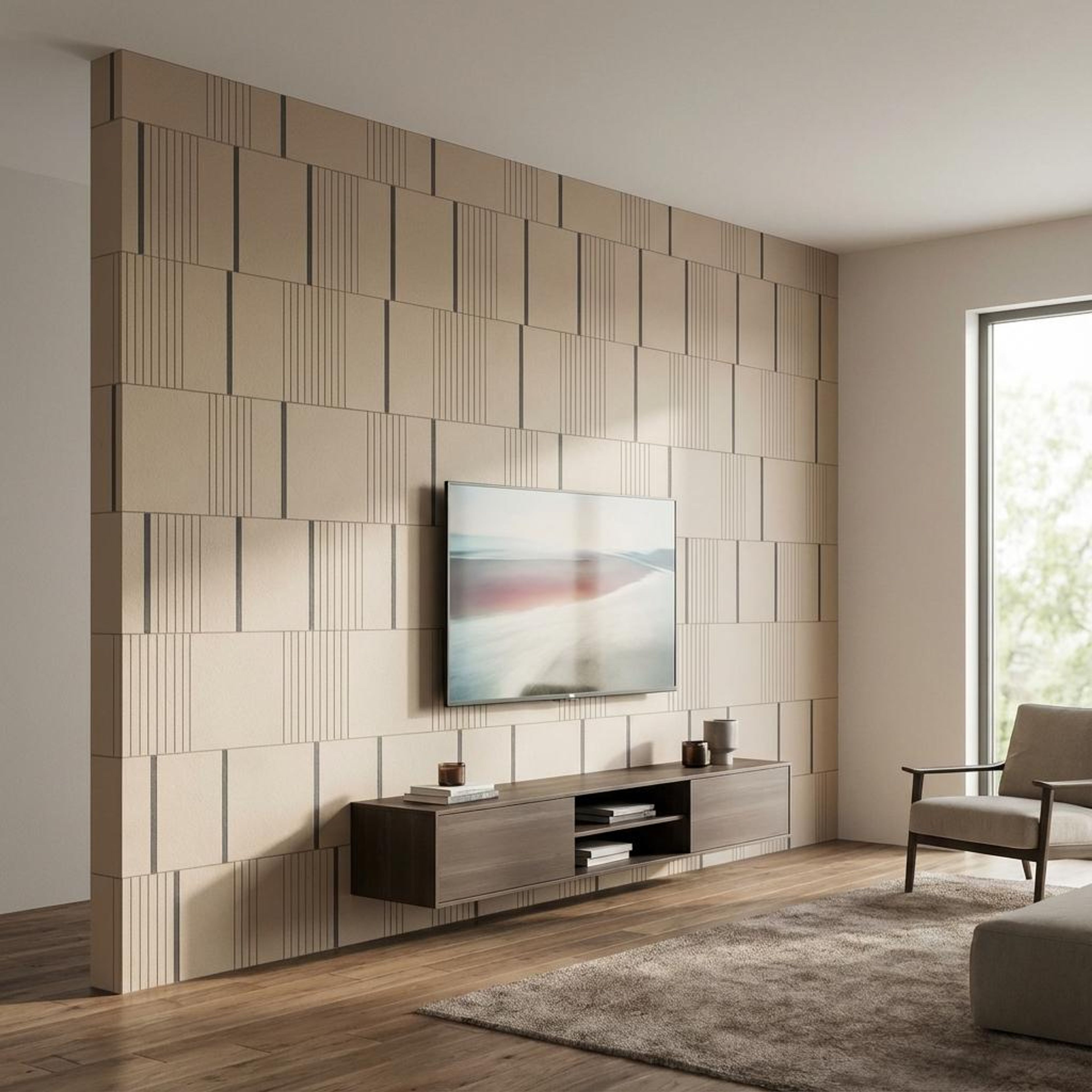 Flint Bloom Multi-colour Engineered Wood Panels | 8 x 4 Ft, 6 mm