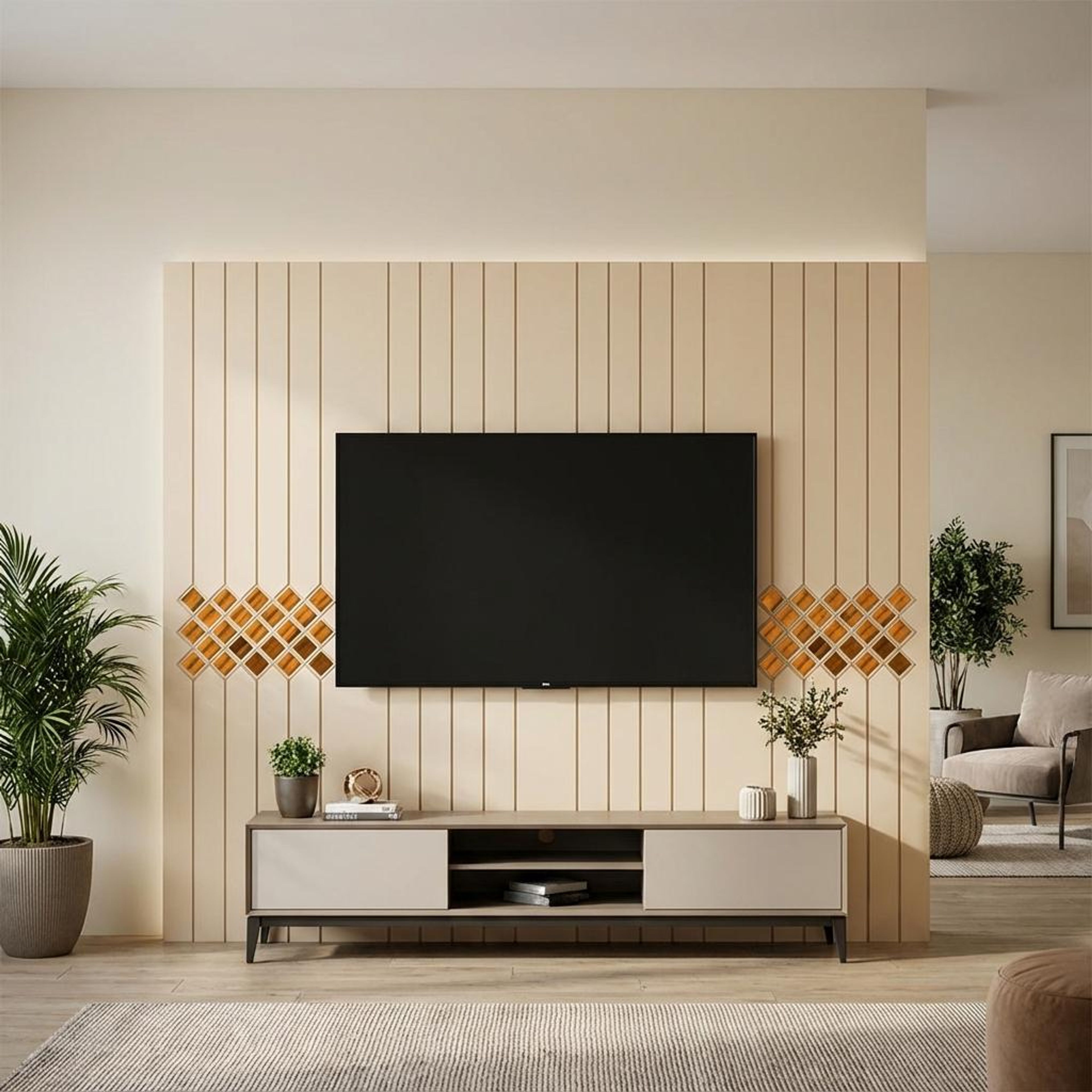 Noir Bloom Multi-colour Engineered Wood Panels | 8 x 4 Ft, 6 mm