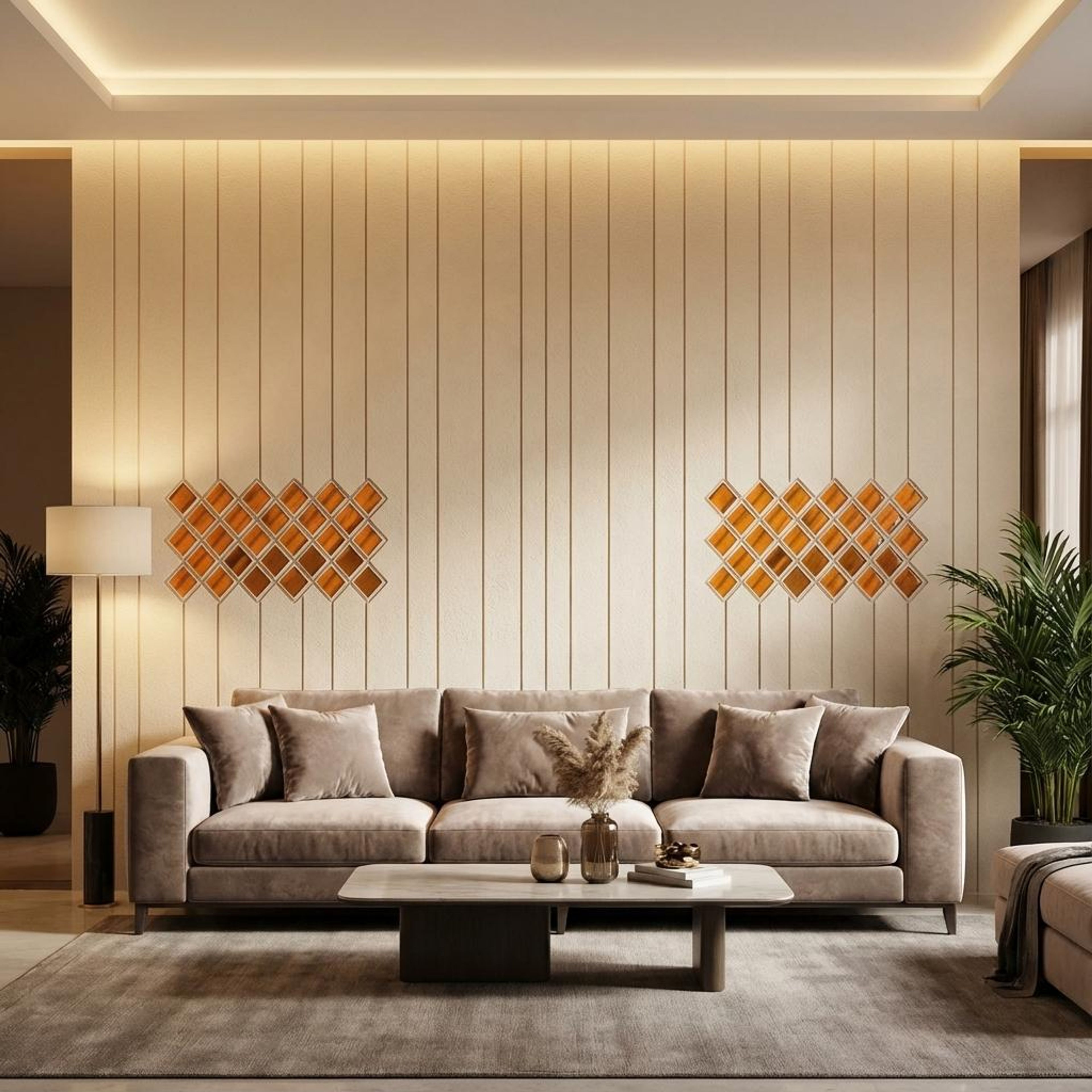 Noir Bloom Multi-colour Engineered Wood Panels | 8 x 4 Ft, 6 mm