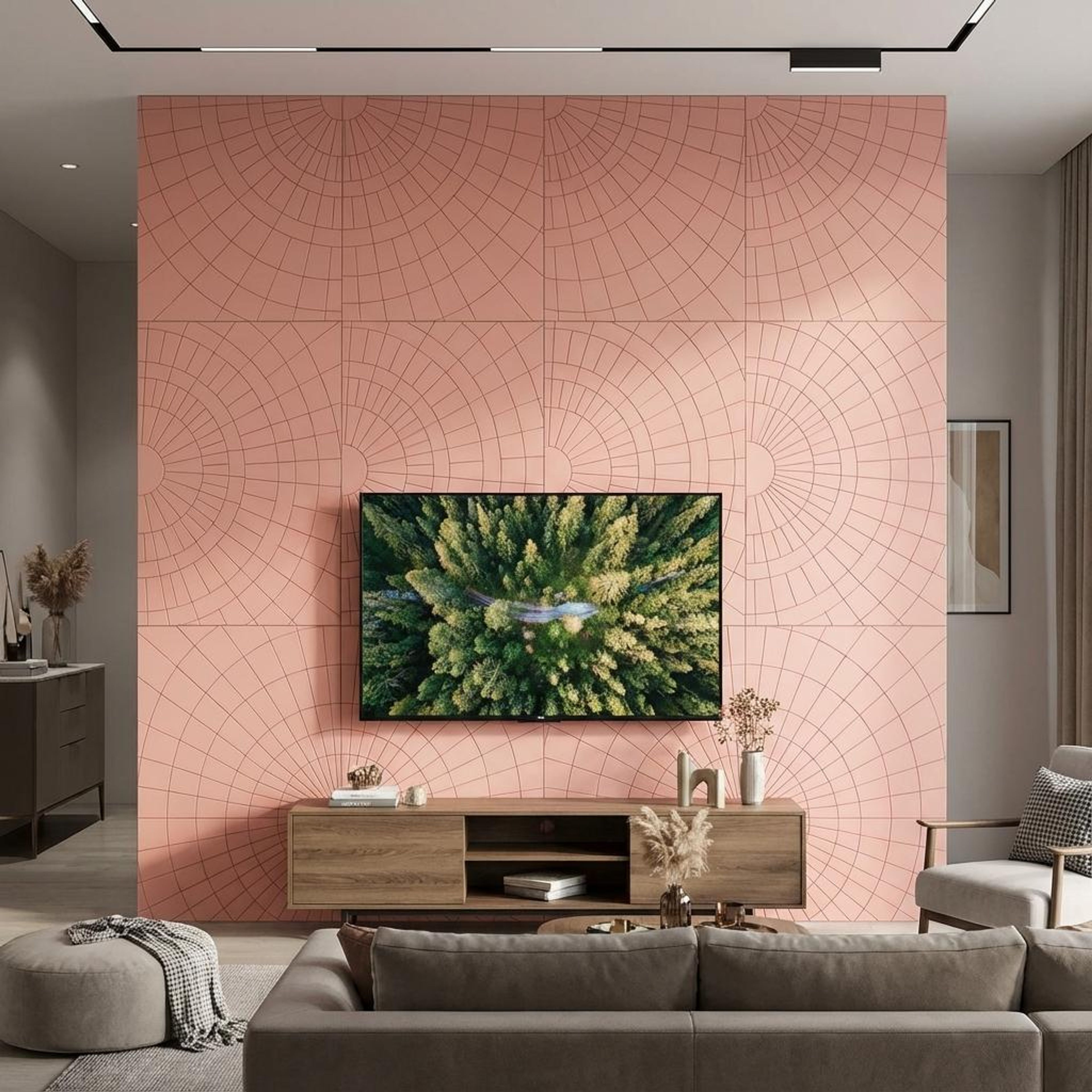 Noir Touch Pink beige Engineered Wood Panels | 8 x 4 Ft, 6 mm