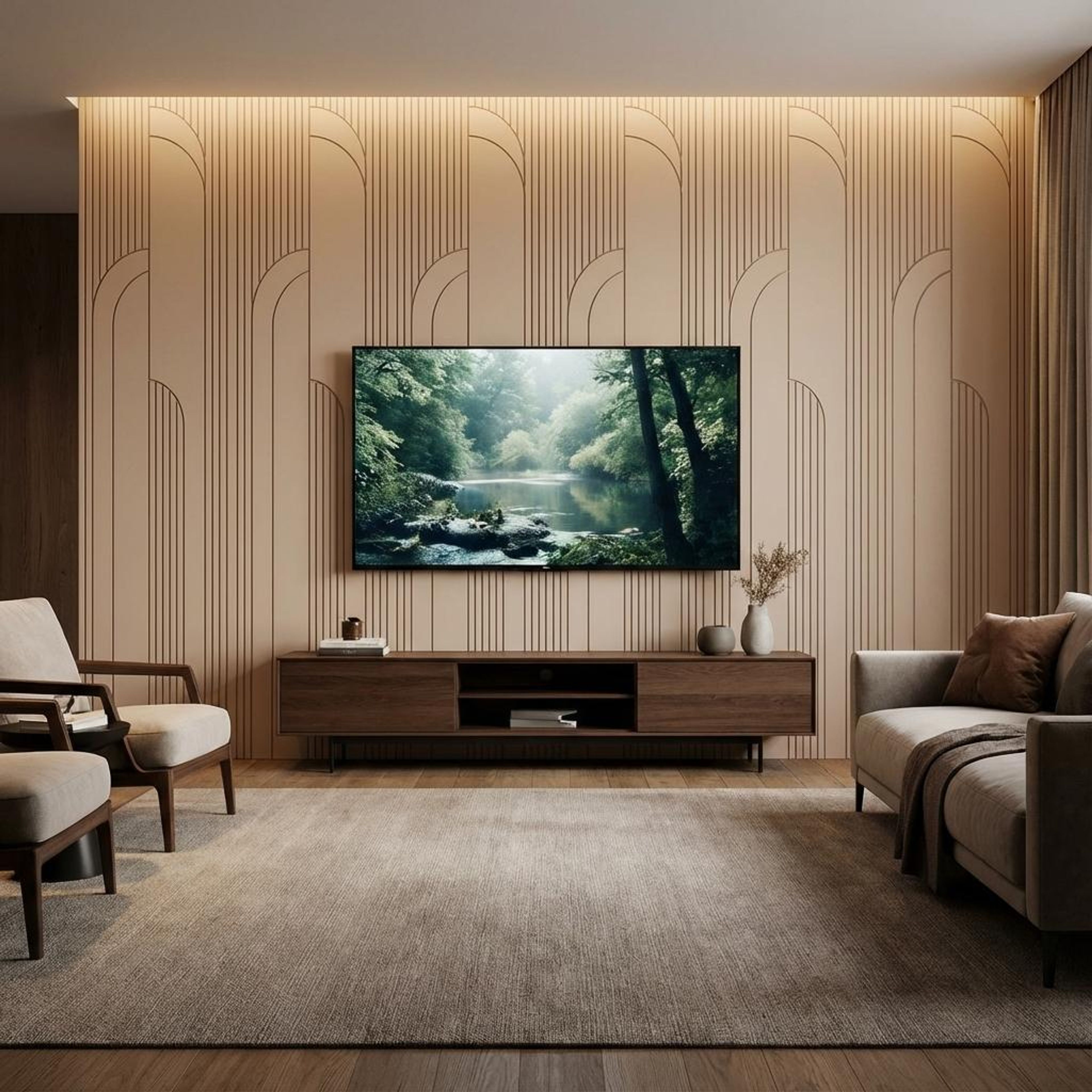 Terra Leaf Beige Engineered Wood Panels | 8 x 4 Ft, 6 mm