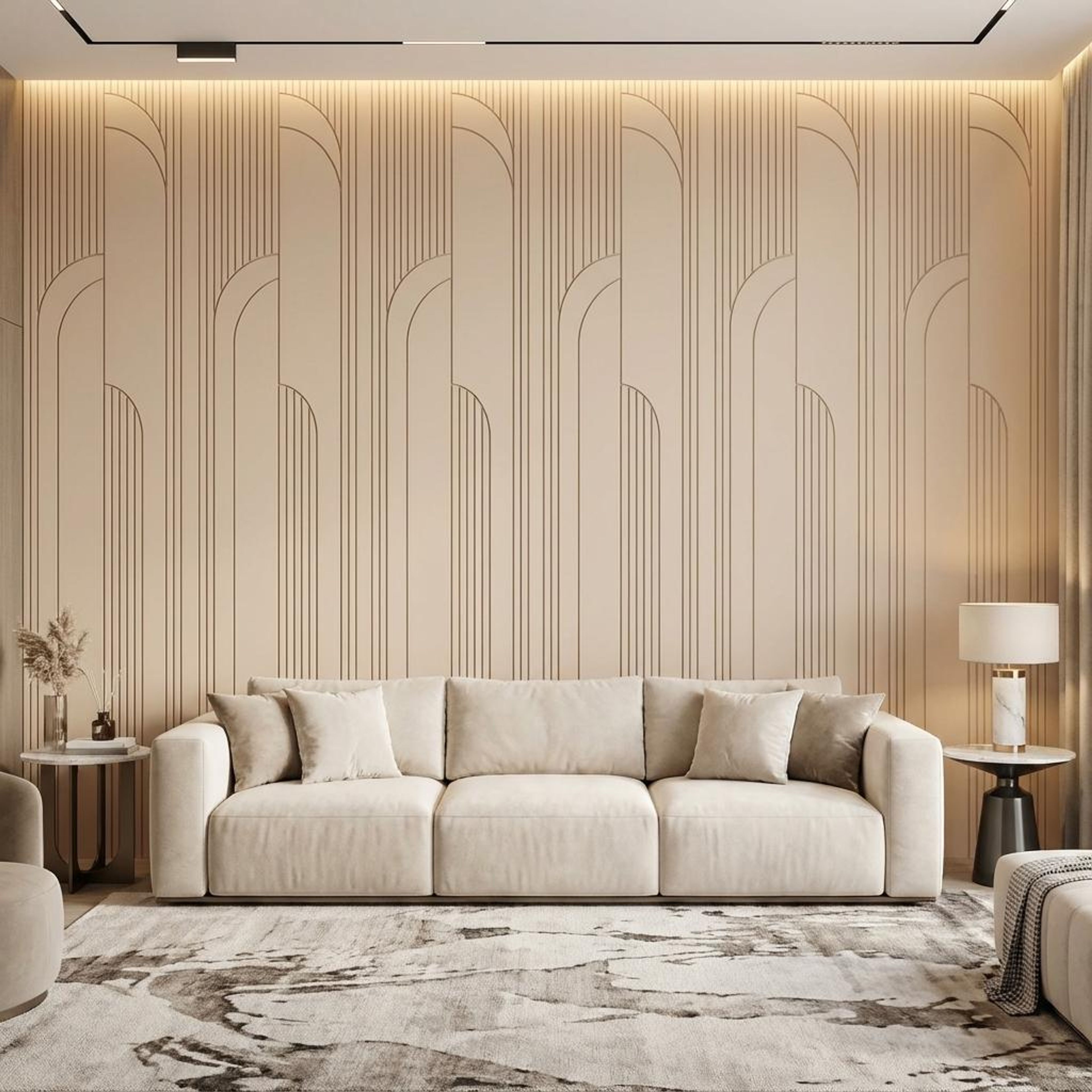 Terra Leaf Beige Engineered Wood Panels | 8 x 4 Ft, 6 mm