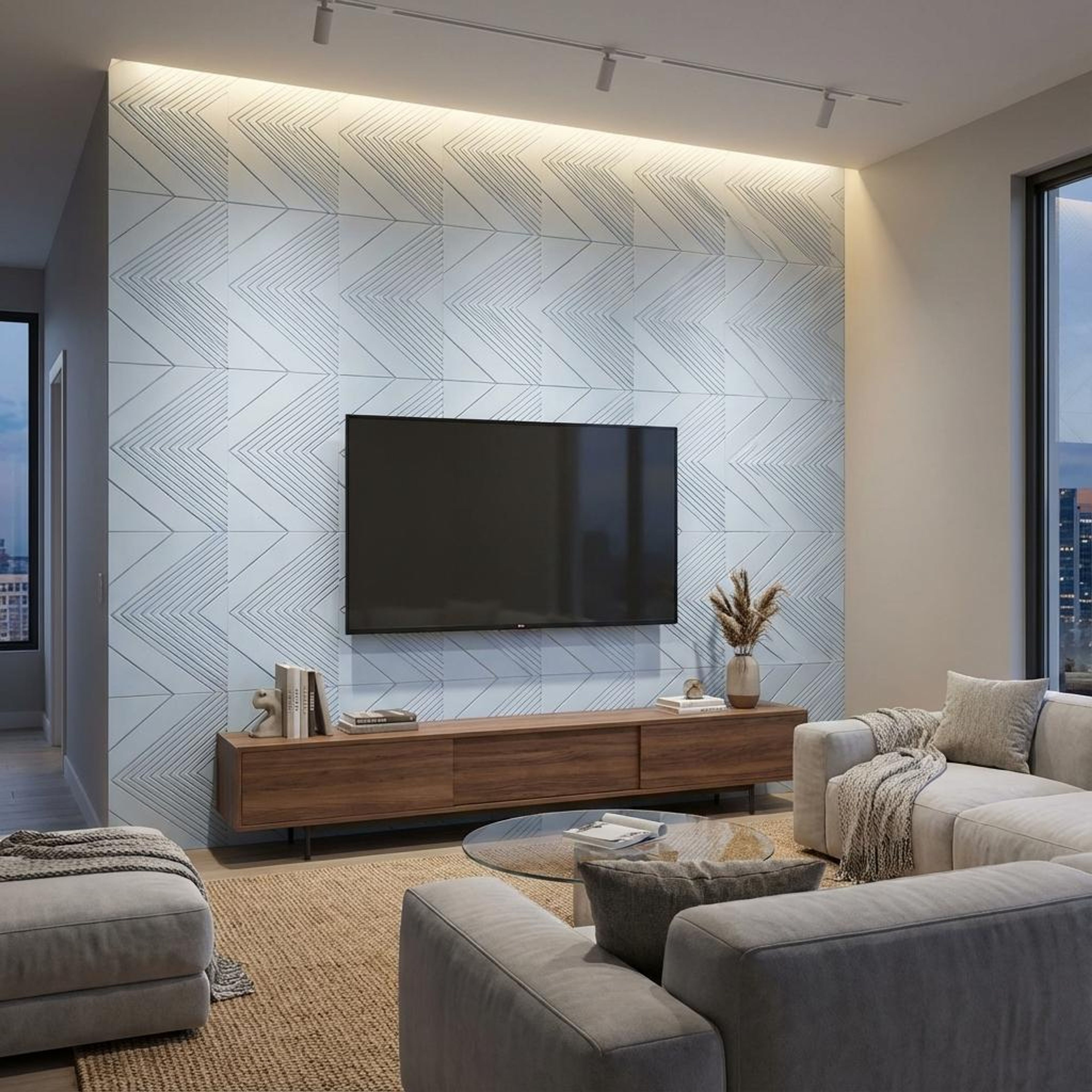 Flint Stone Pale Blue Engineered Wood Panels | 8 x 4 Ft, 6 mm