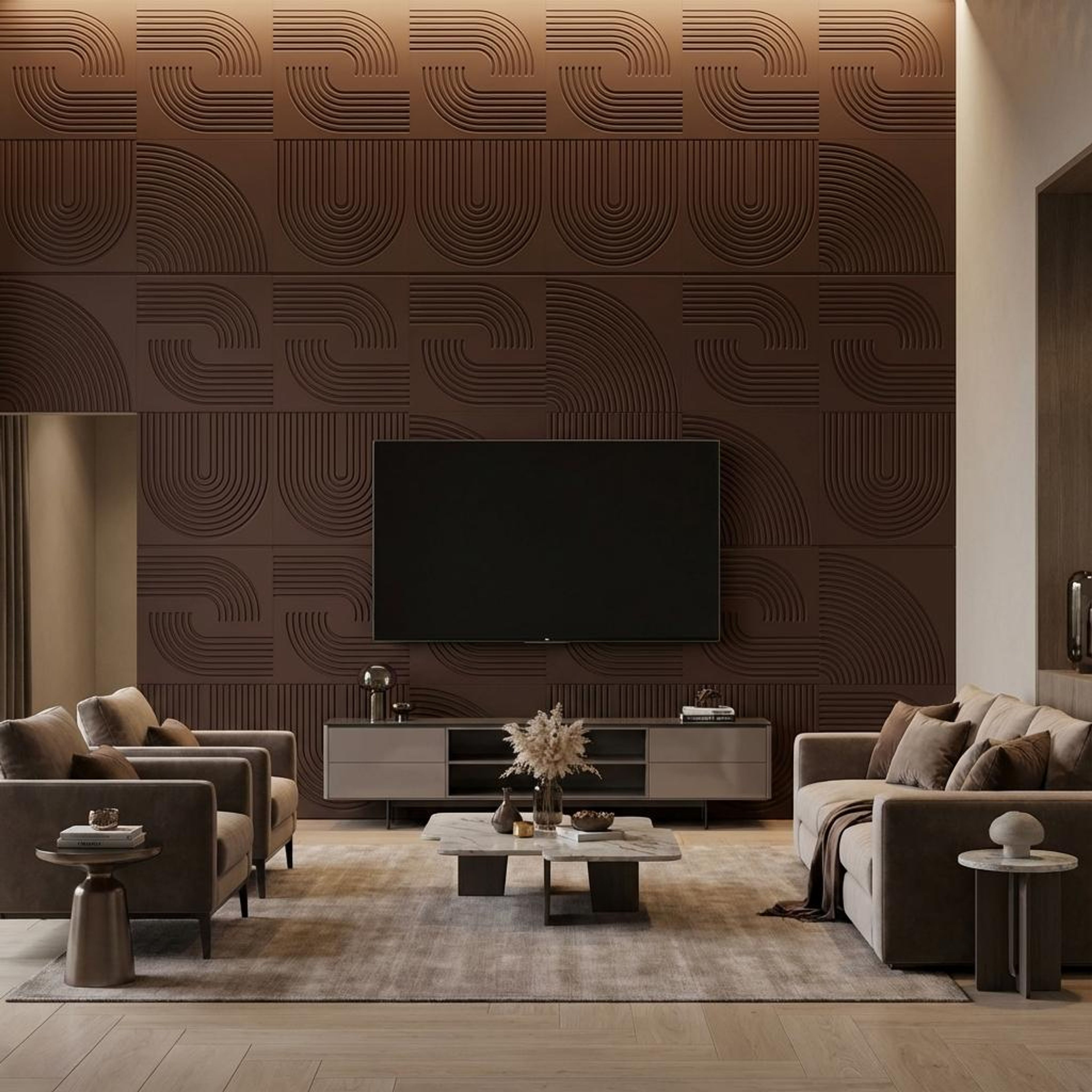 Sable Wood Brown Engineered Wood Panels | 8 x 4 Ft, 6 mm