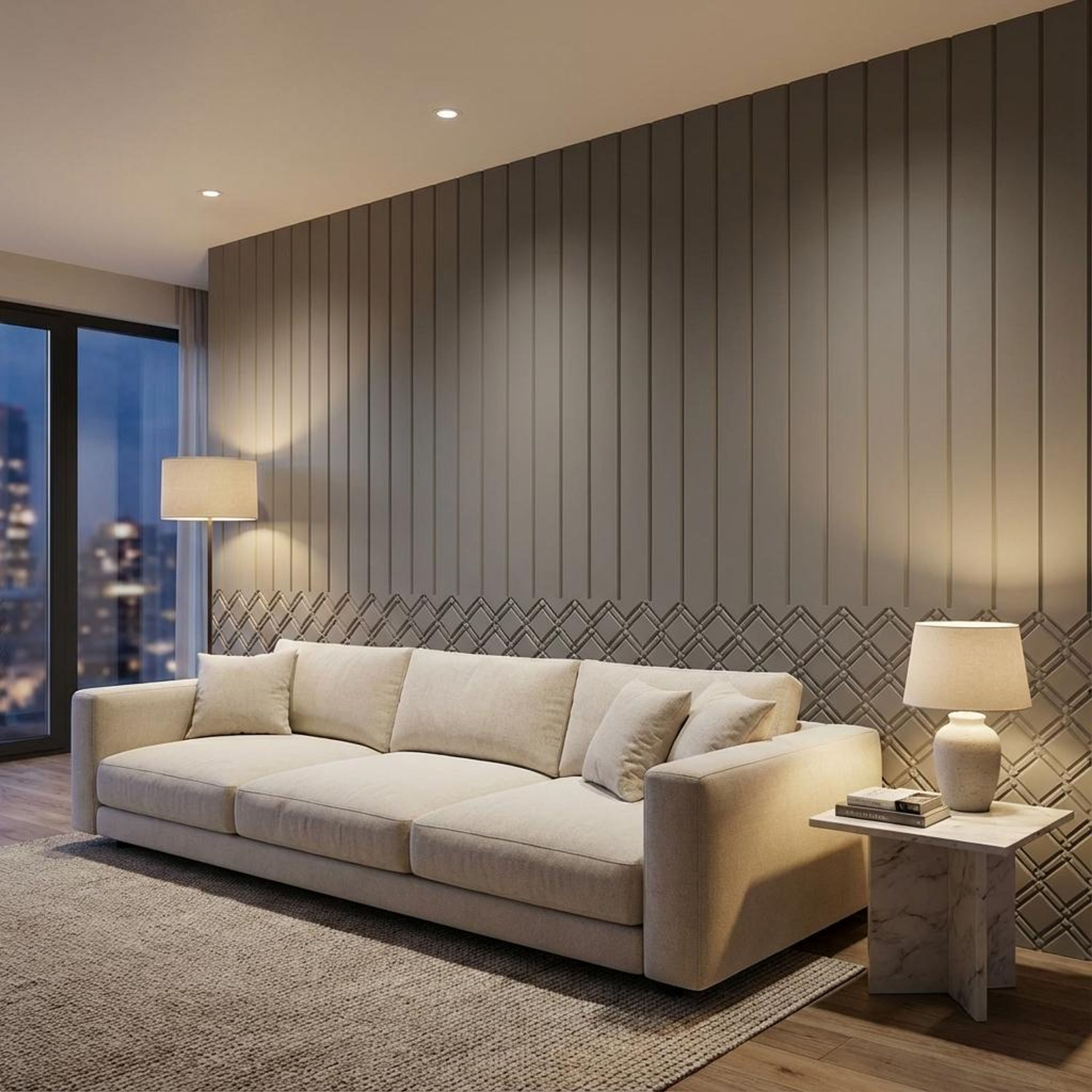 Aria Form Dove Grey Engineered Wood Panels | 8 x 4 Ft, 6 mm