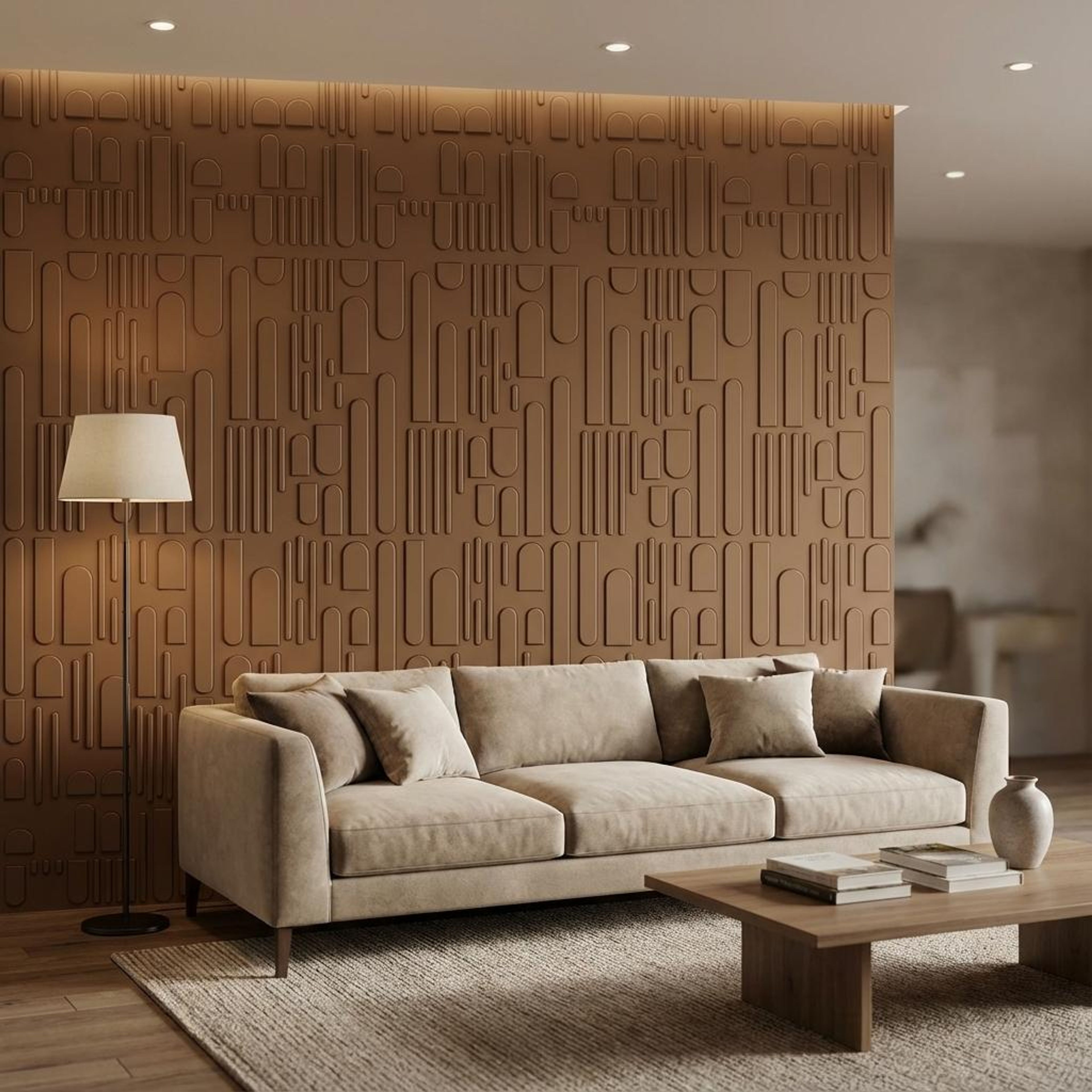 Nova Luxe Gold Light brown Engineered Wood Panels | 8 x 4 Ft, 6 mm