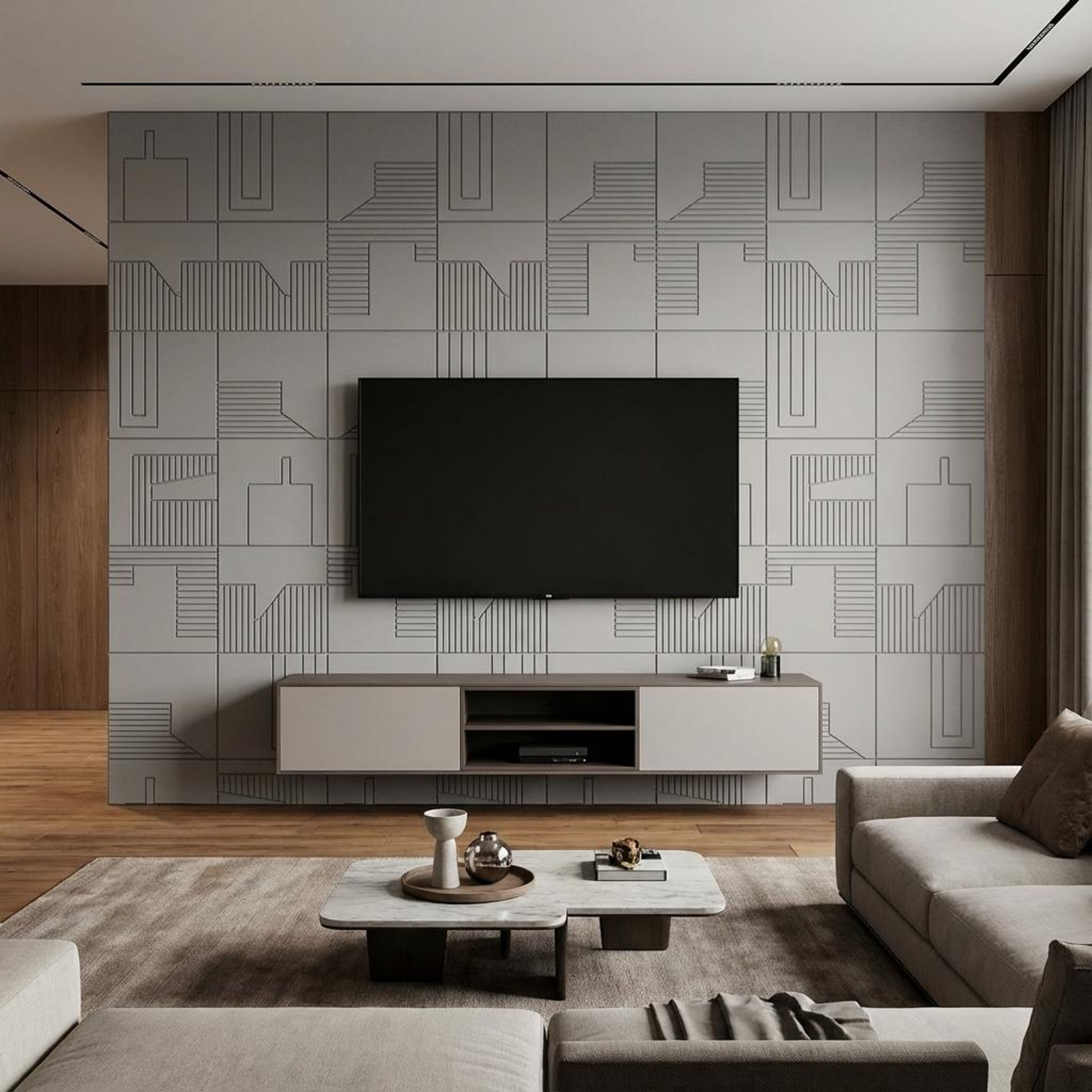 Sable Drift Light Grey Engineered Wood Panels | 8 x 4 Ft, 6 mm