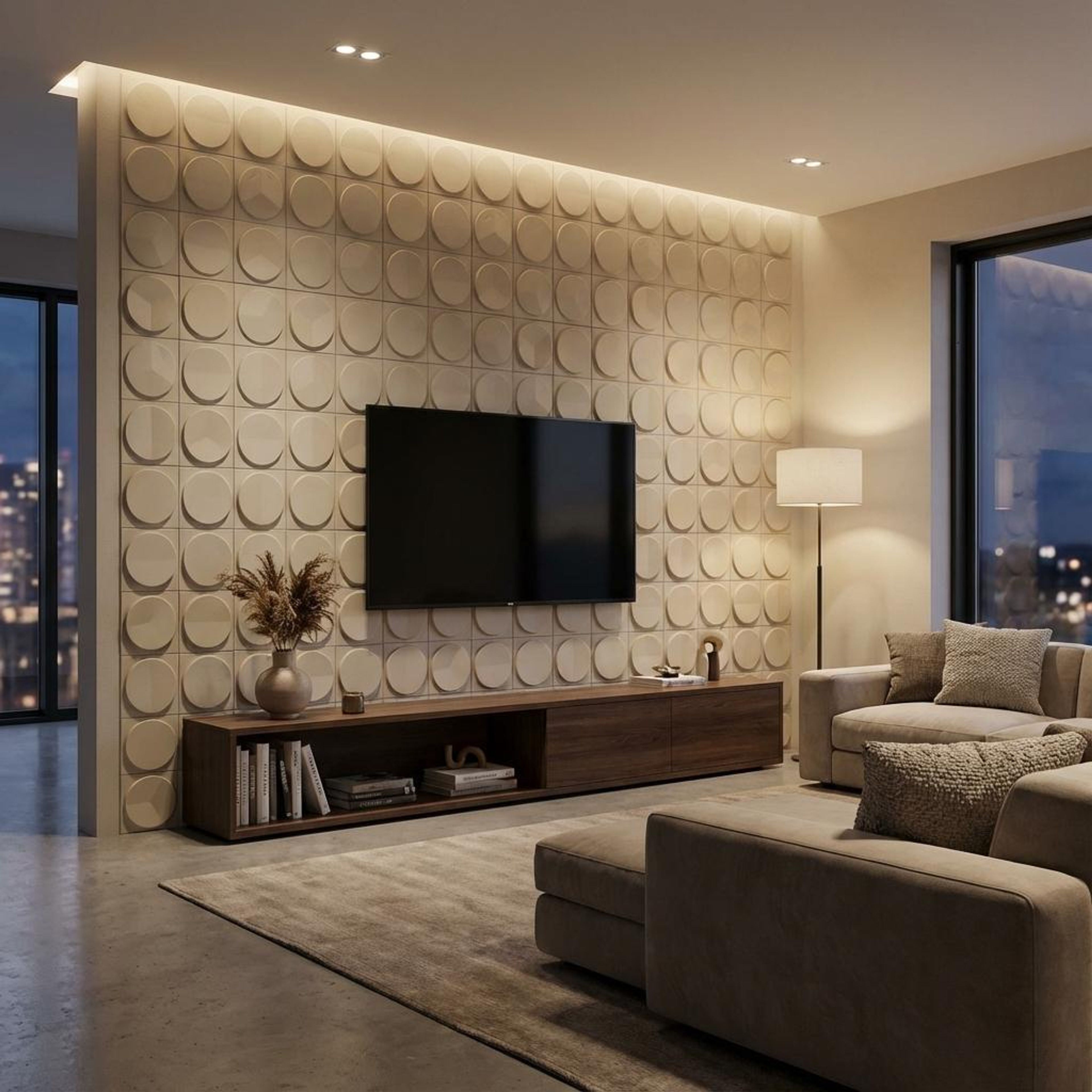 Aria Frost White PU Panels | 4 x 2 Ft, 100 mm