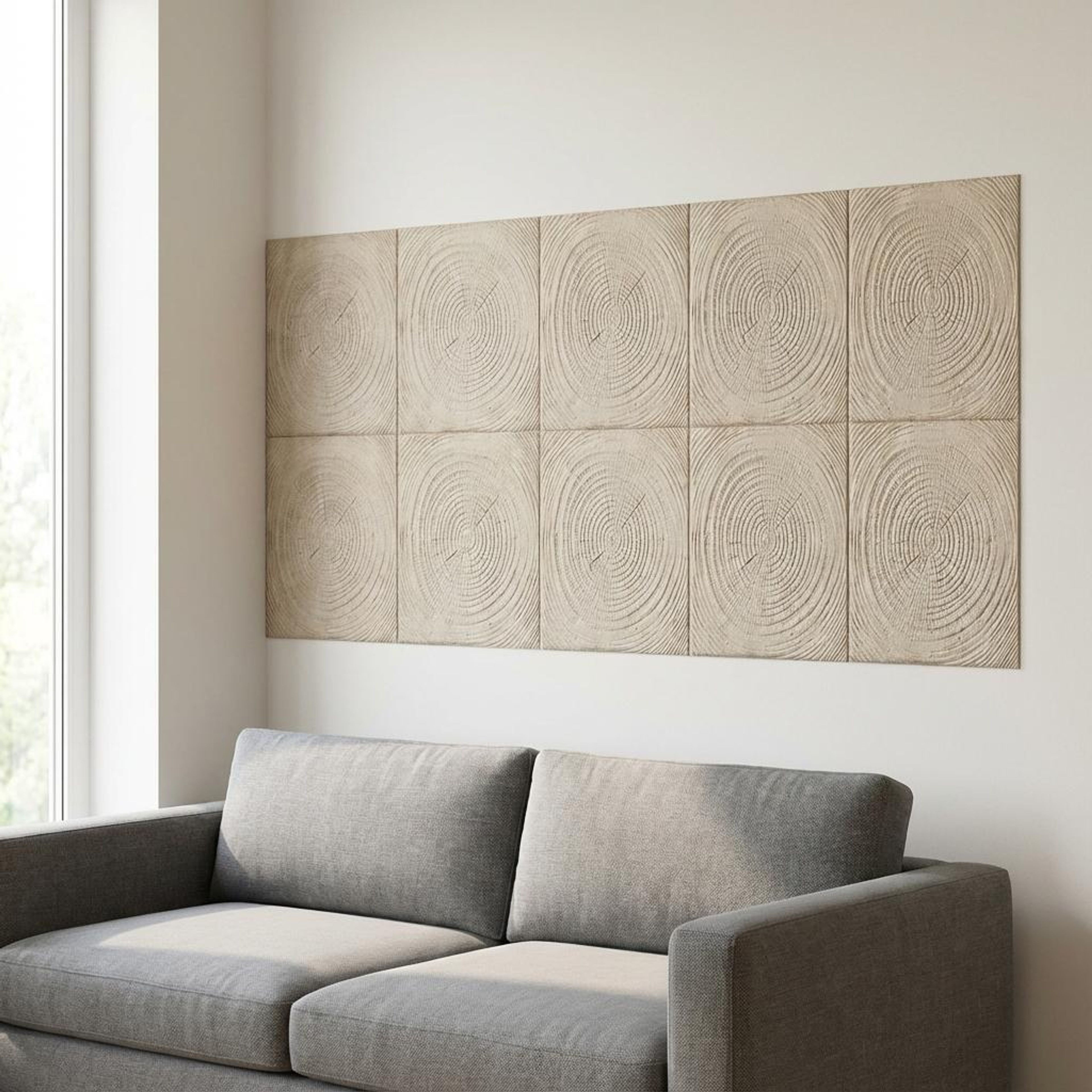 Lune Drift White PU Panels | 4 x 2 Ft, 100 mm