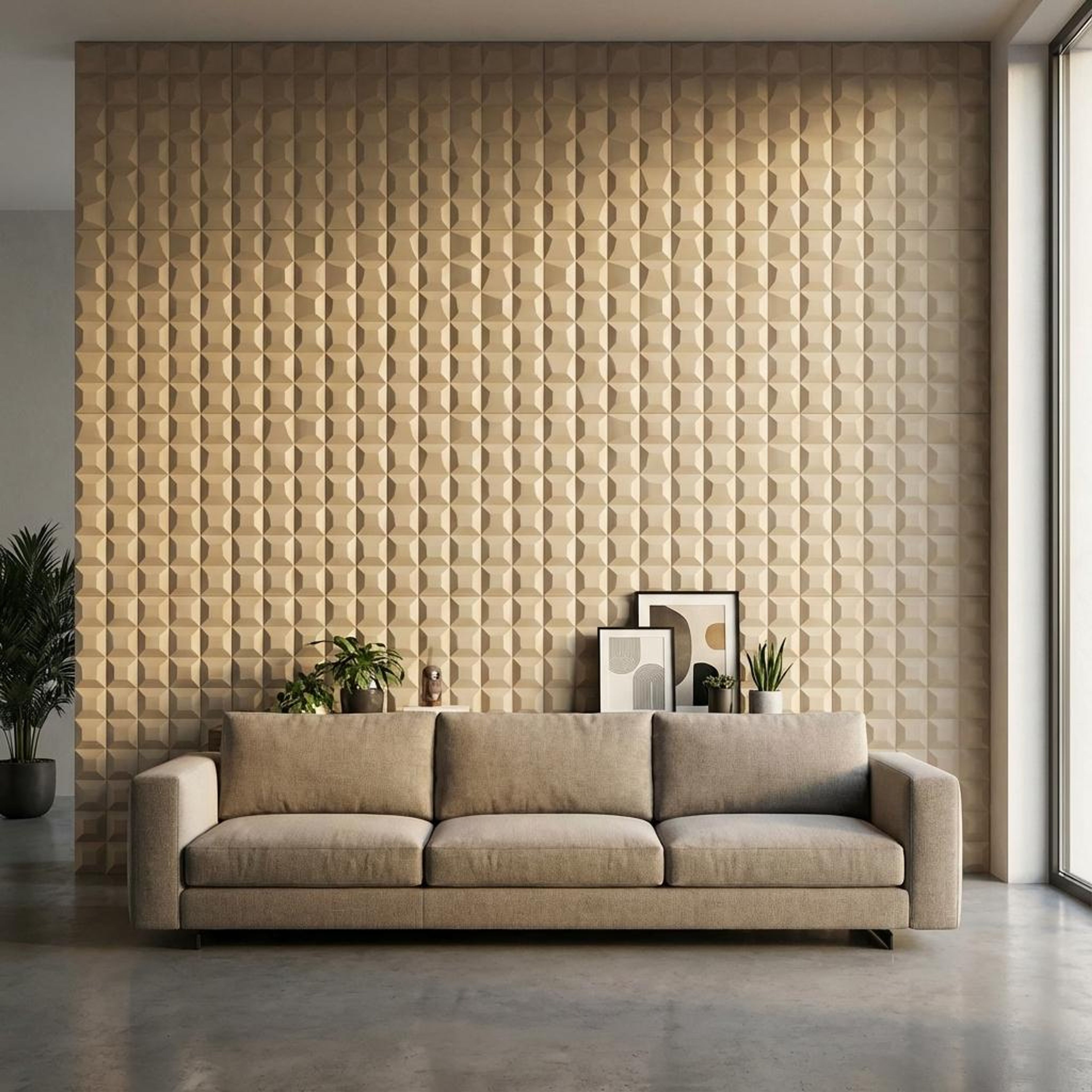 Sora Frost White PU Panels | 4 x 2 Ft, 100 mm