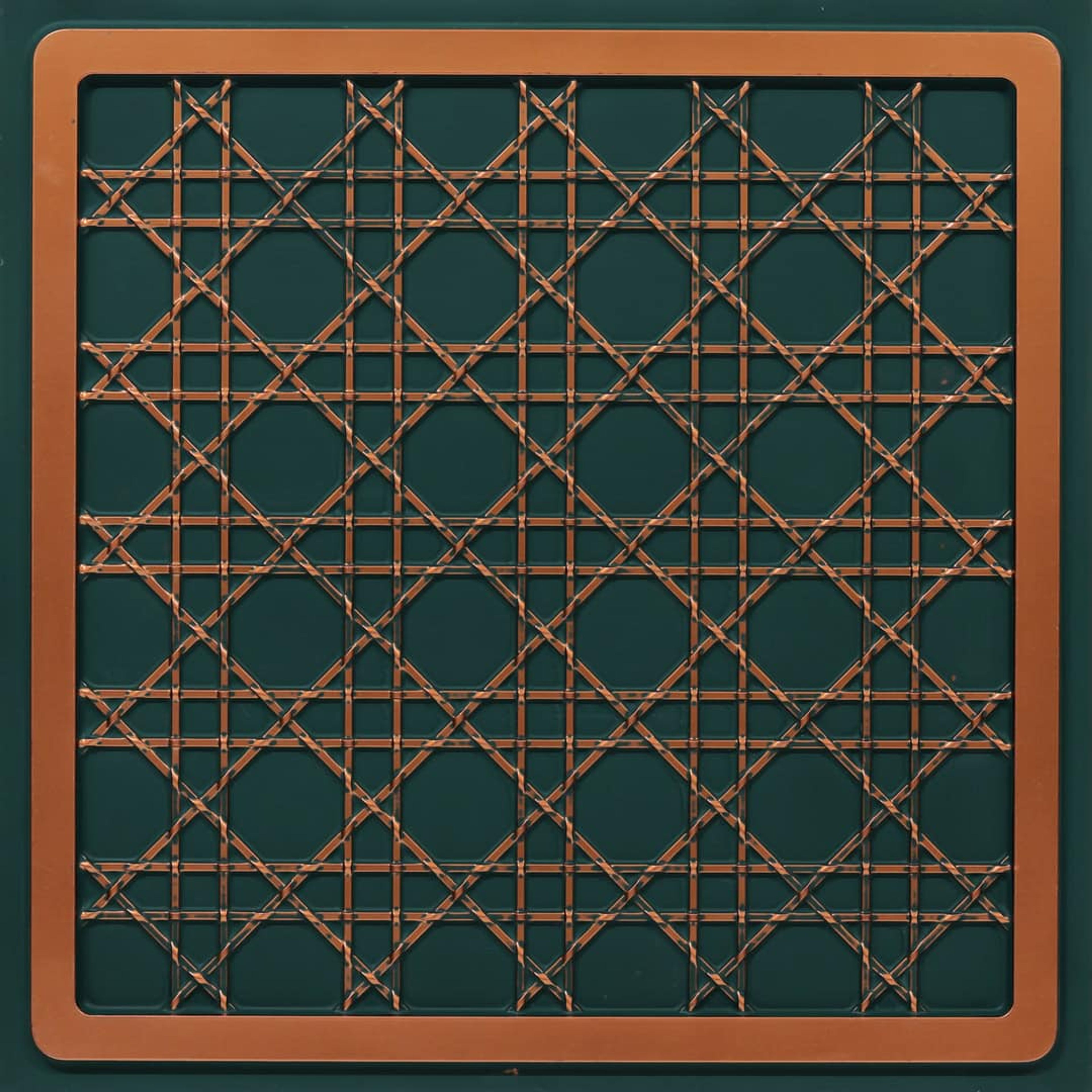 Forged Royal Green - Moraccan Meshwork - Green, Black - Decorative Ceiling Panel - 2 ft x 2 ft