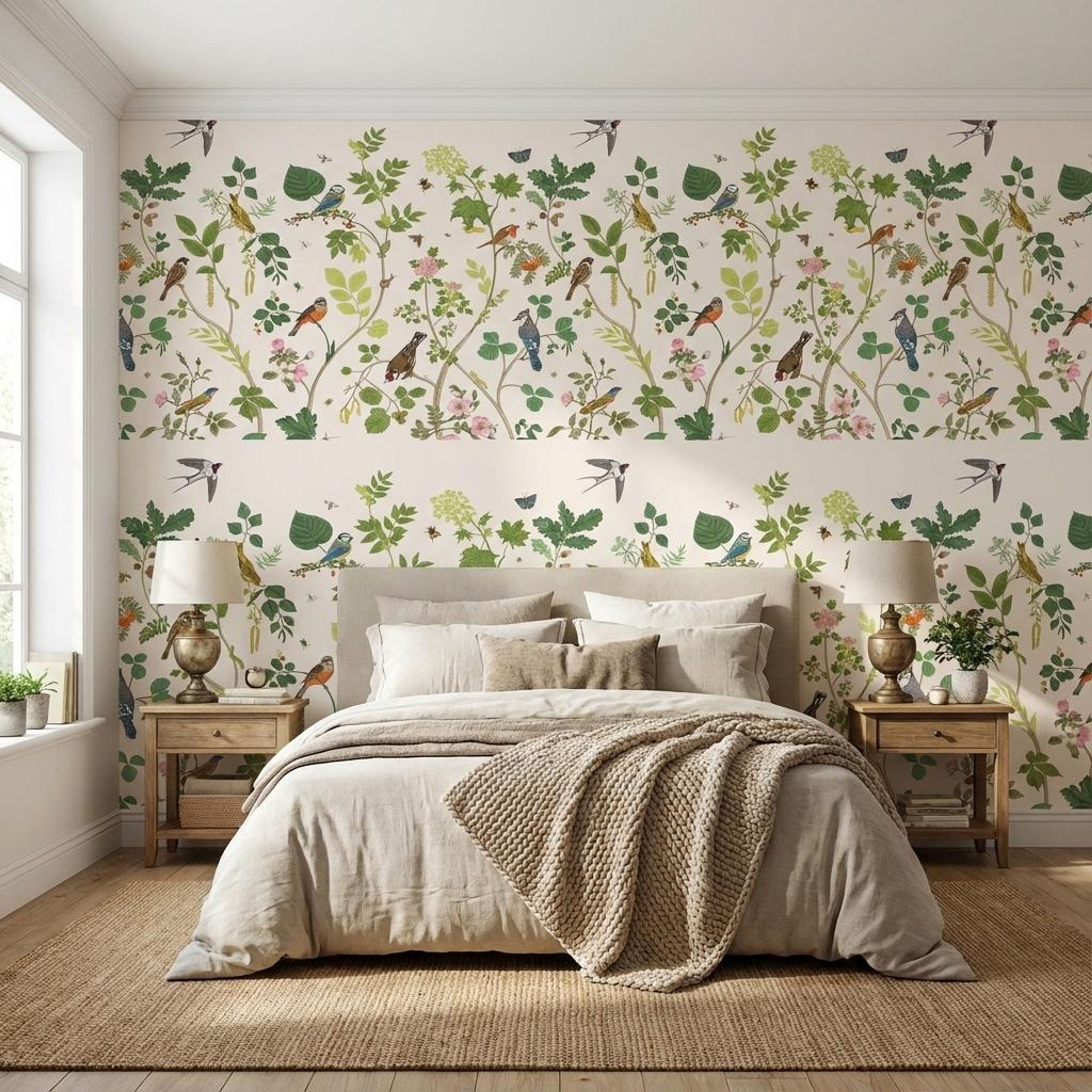 Tree-top Tunes, Whiskers & Blossoms, Wallpaper, 54 sft