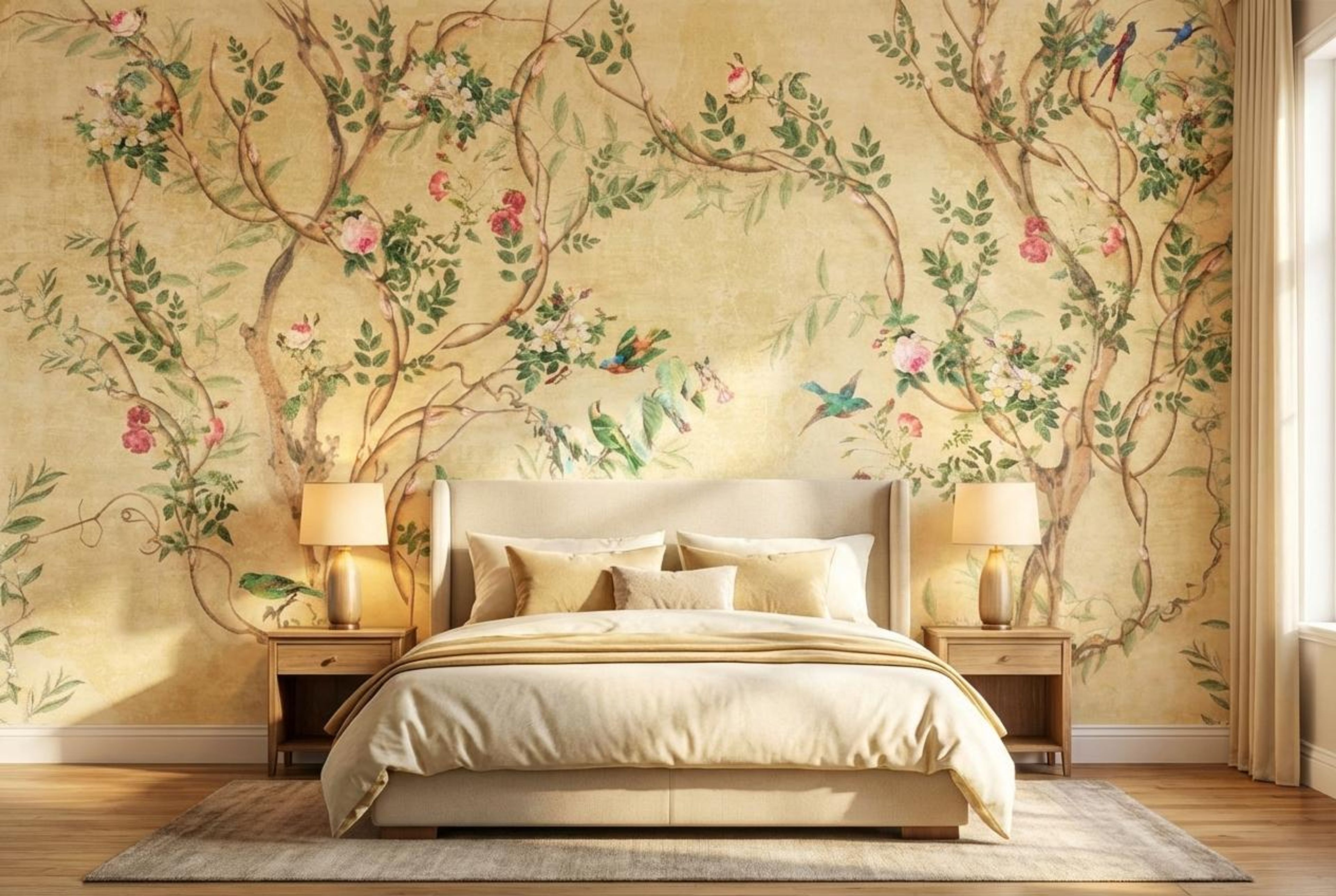 Color Symphony, Whiskers & Blossoms, Wallpaper, 54 sft