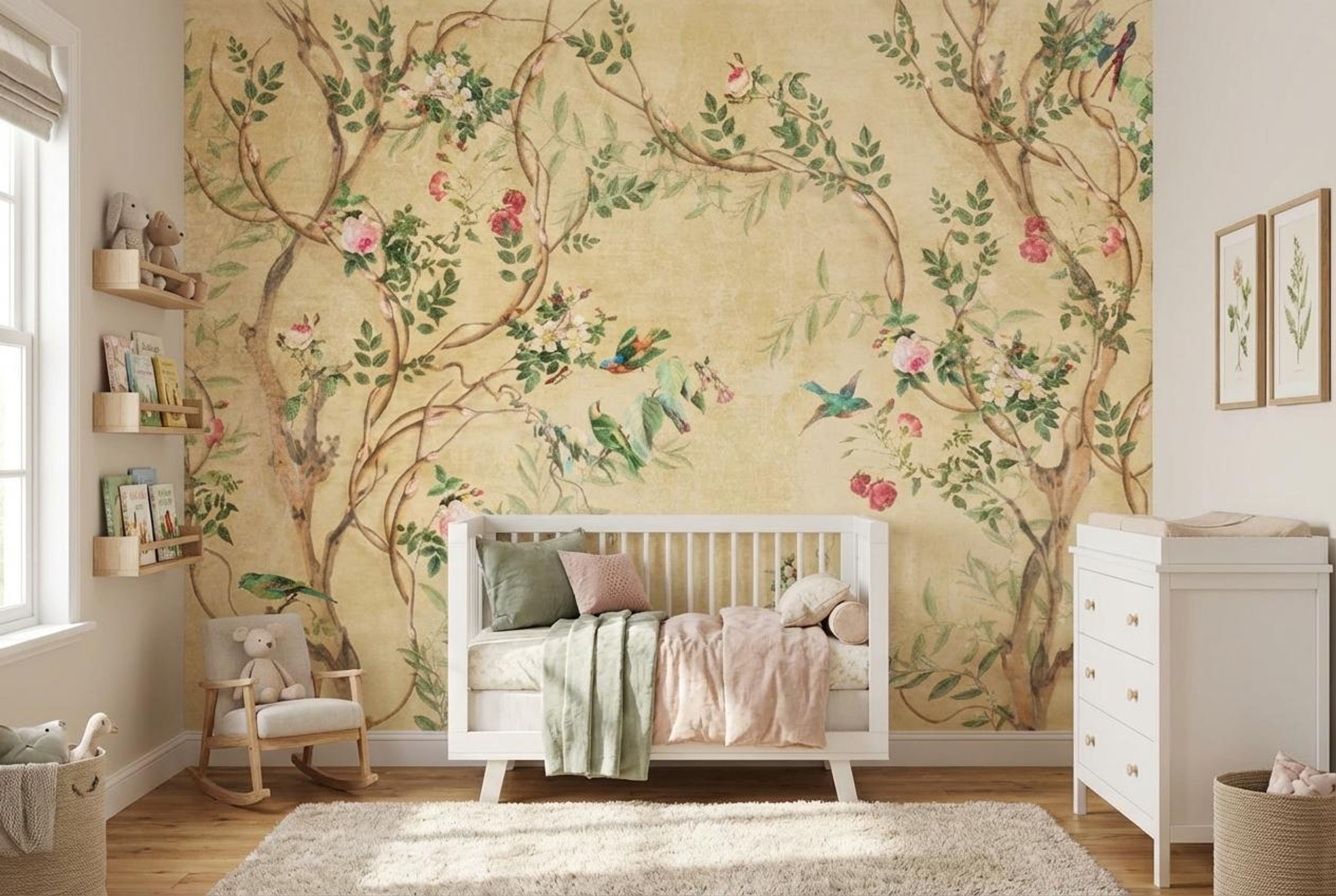 Color Symphony, Whiskers & Blossoms, Wallpaper, 54 sft