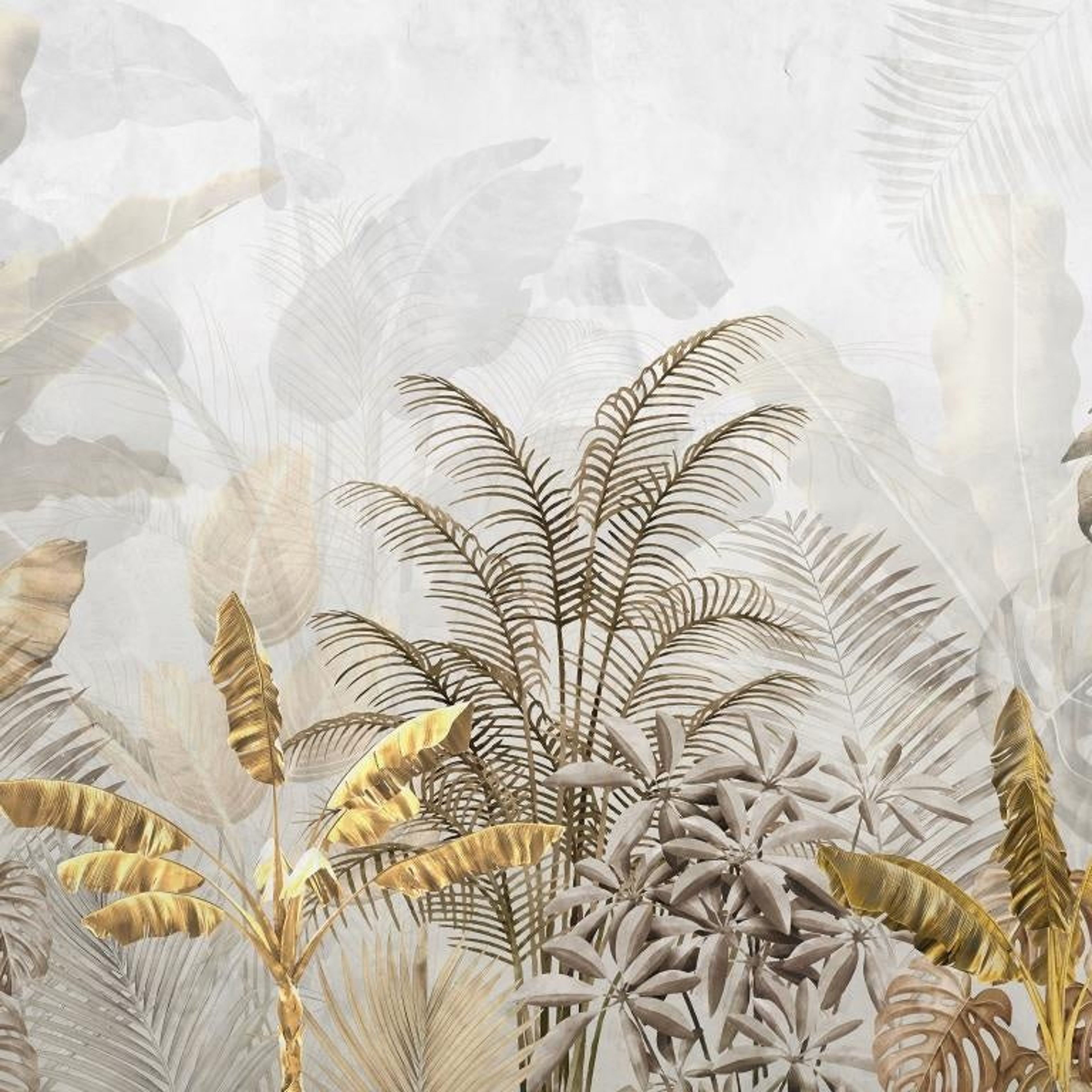 Tropical Retreat- Gold, Tropical Realm, Wallpaper, 58 sft