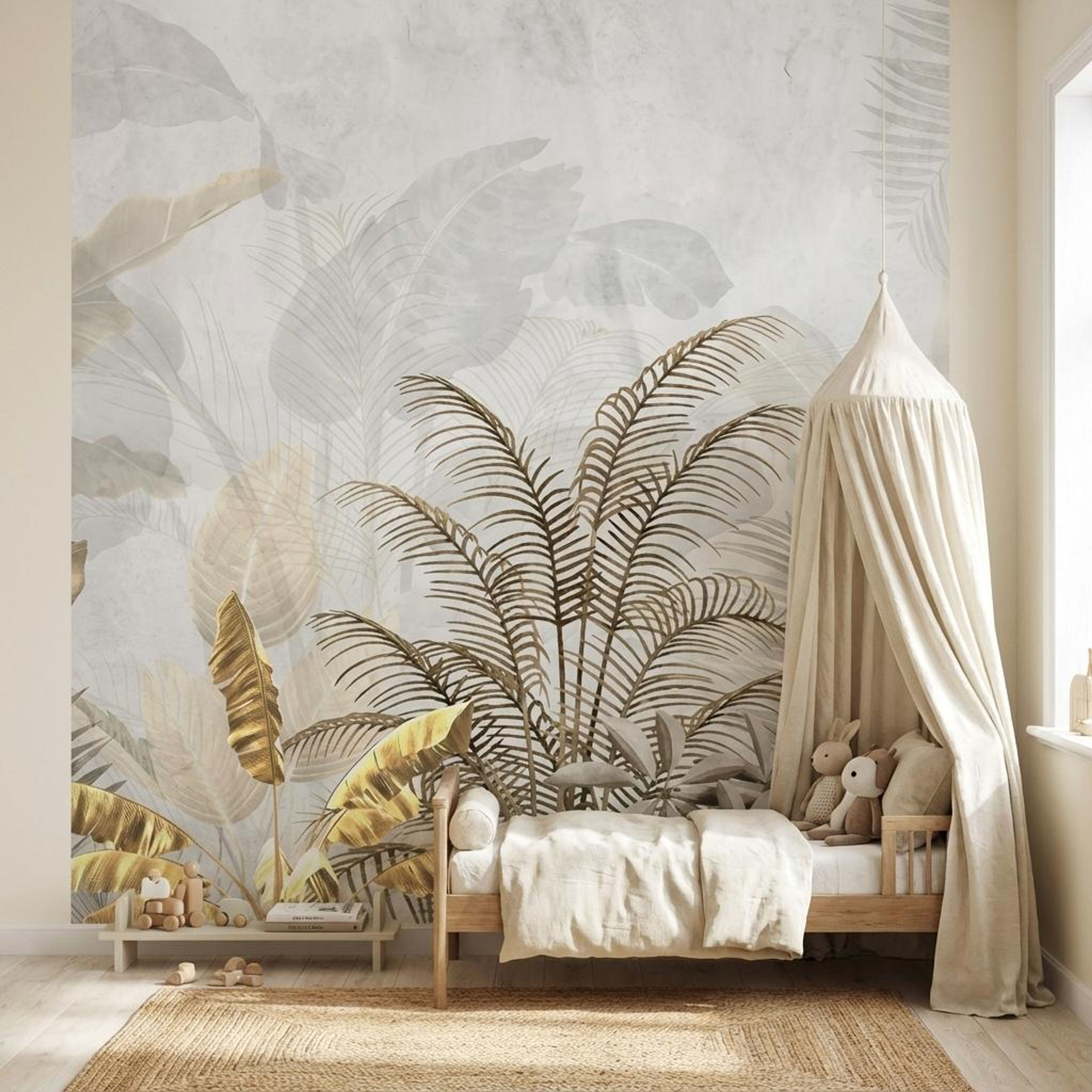 Tropical Retreat- Gold, Tropical Realm, Wallpaper, 58 sft